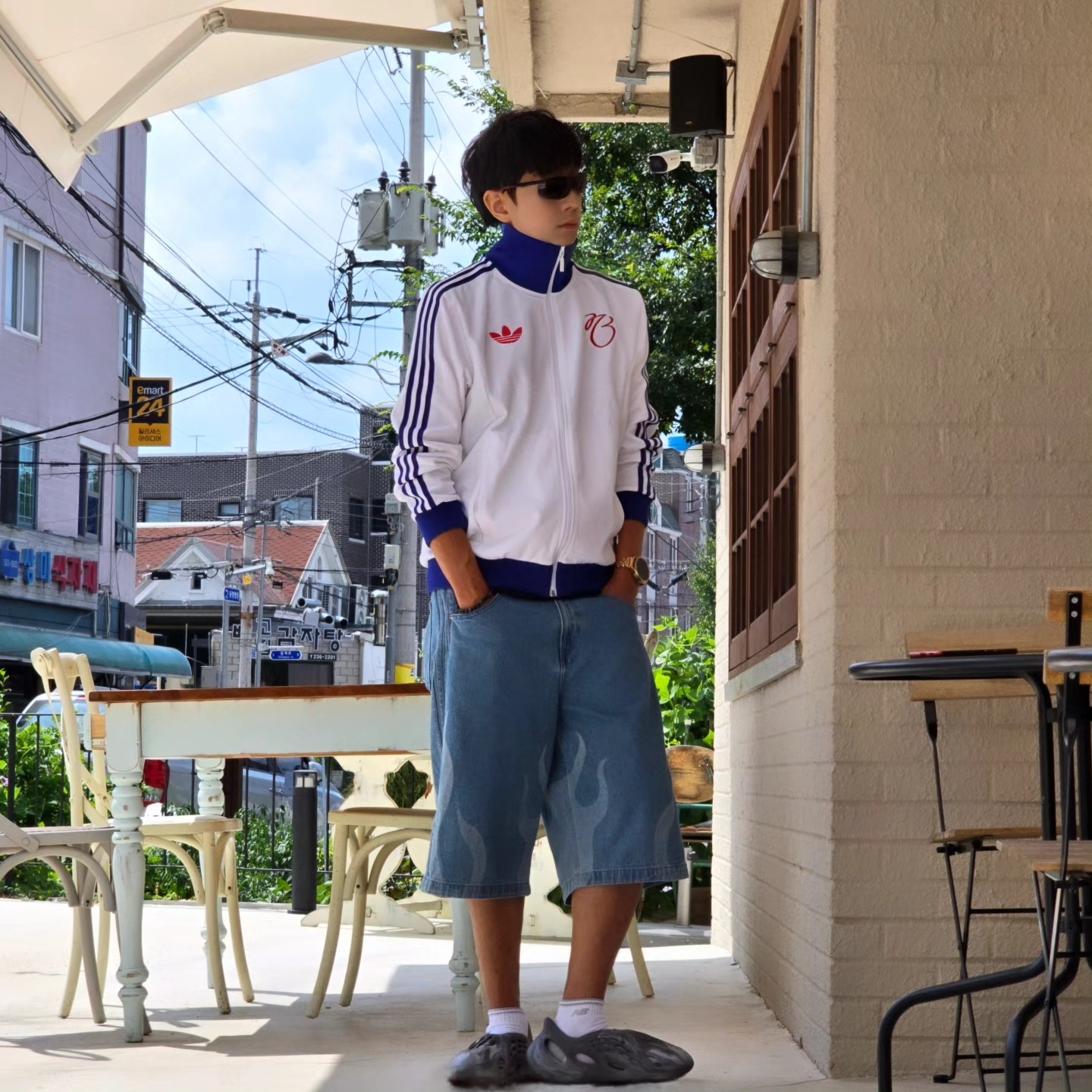 Adidas Jude Bellingham Sports Jacket White - US Sizing, Adidas Jude Bellingham Sports Jacket White - KR Sizing 착용 스타일 - 3