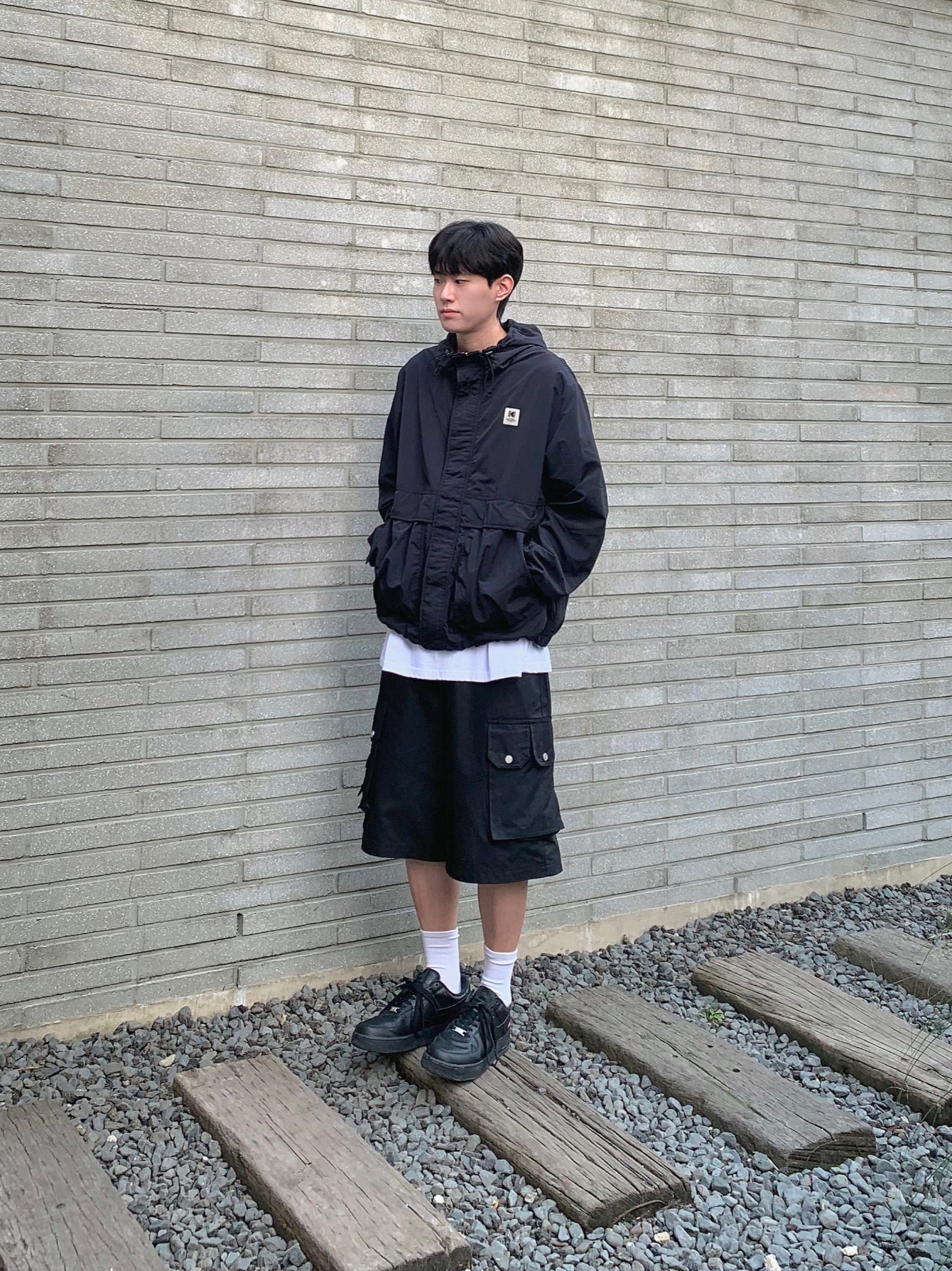 Nike x Supreme Air Force 1 Low Black 착용 스타일 - 1