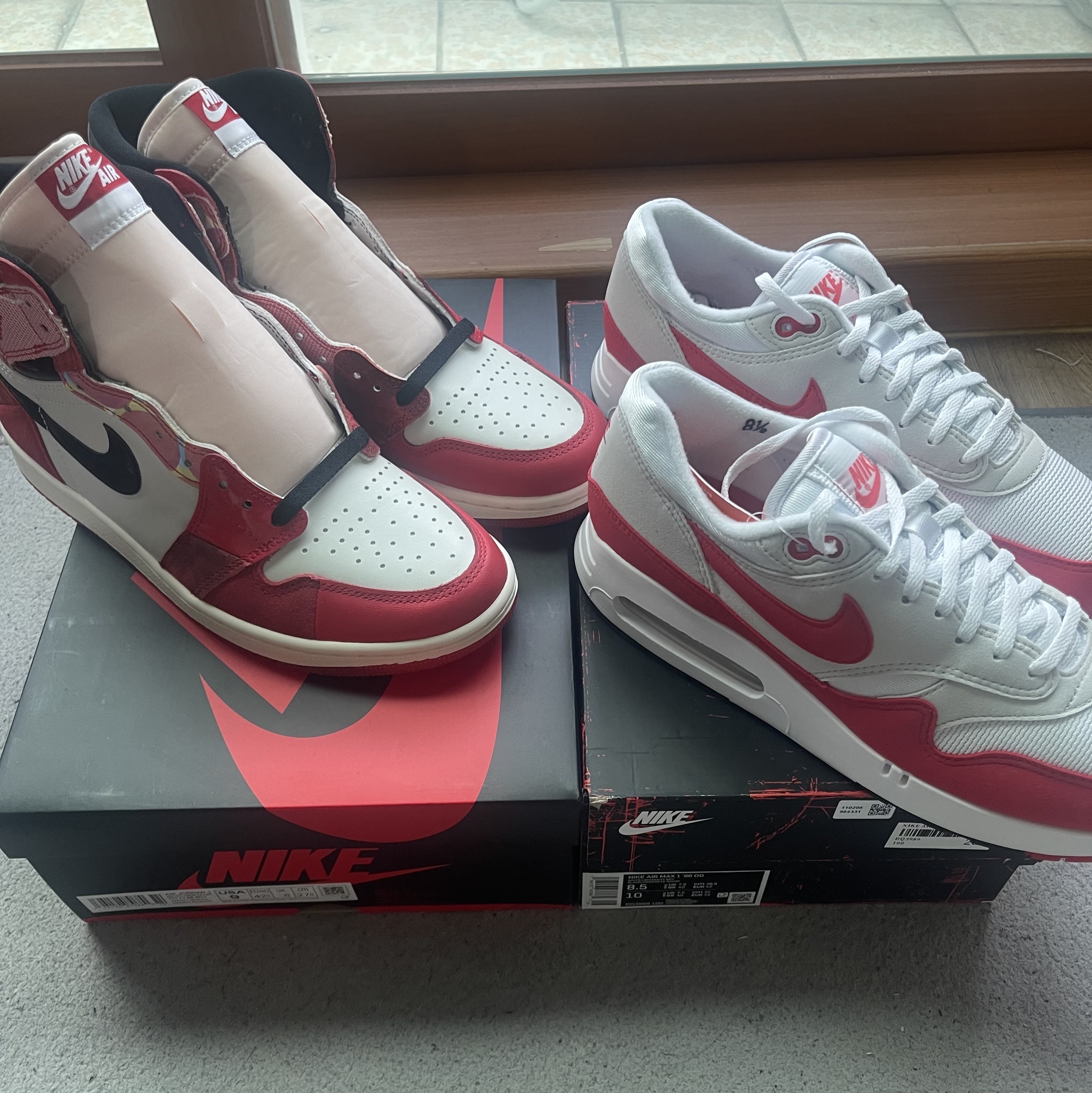 Jordan 1 Retro High Spider-Man Next Chapter, Nike Air Max 1 '86 Original Big Bubble 착용 스타일 - 3