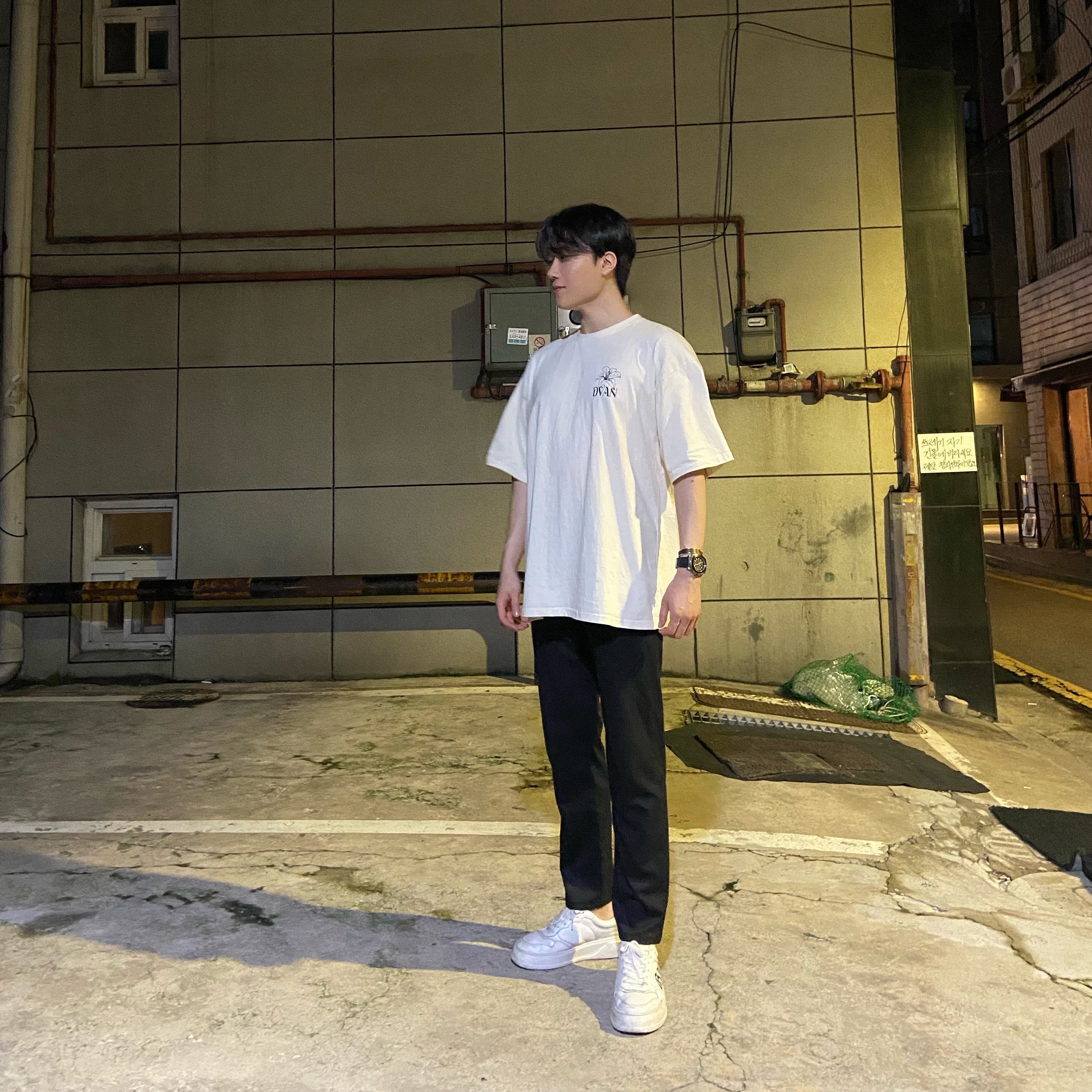 DVAN Harmonized Half Sleeve T-Shirt Beige 착용 스타일 - 1