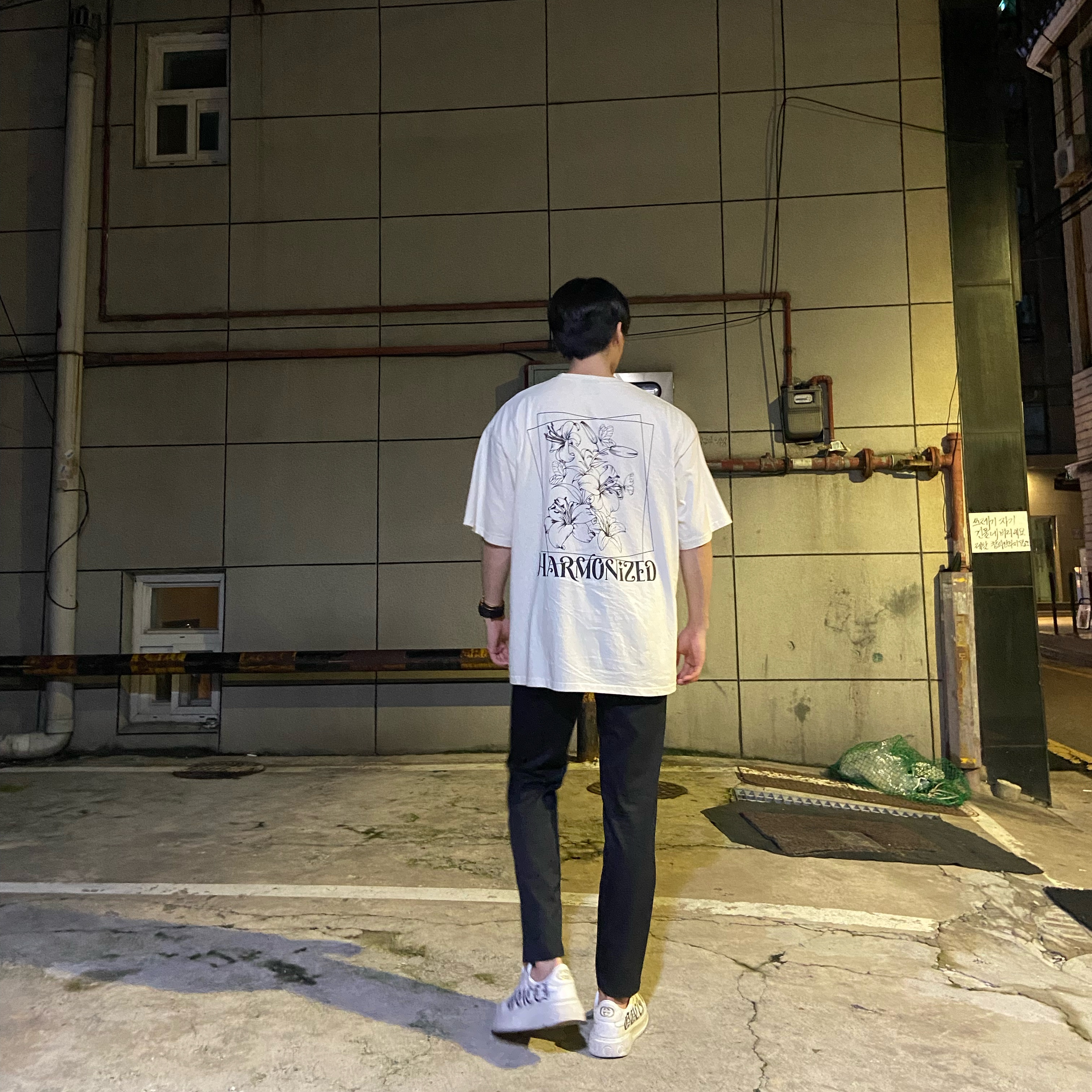 DVAN Harmonized Half Sleeve T-Shirt Beige 착용 스타일 - 2