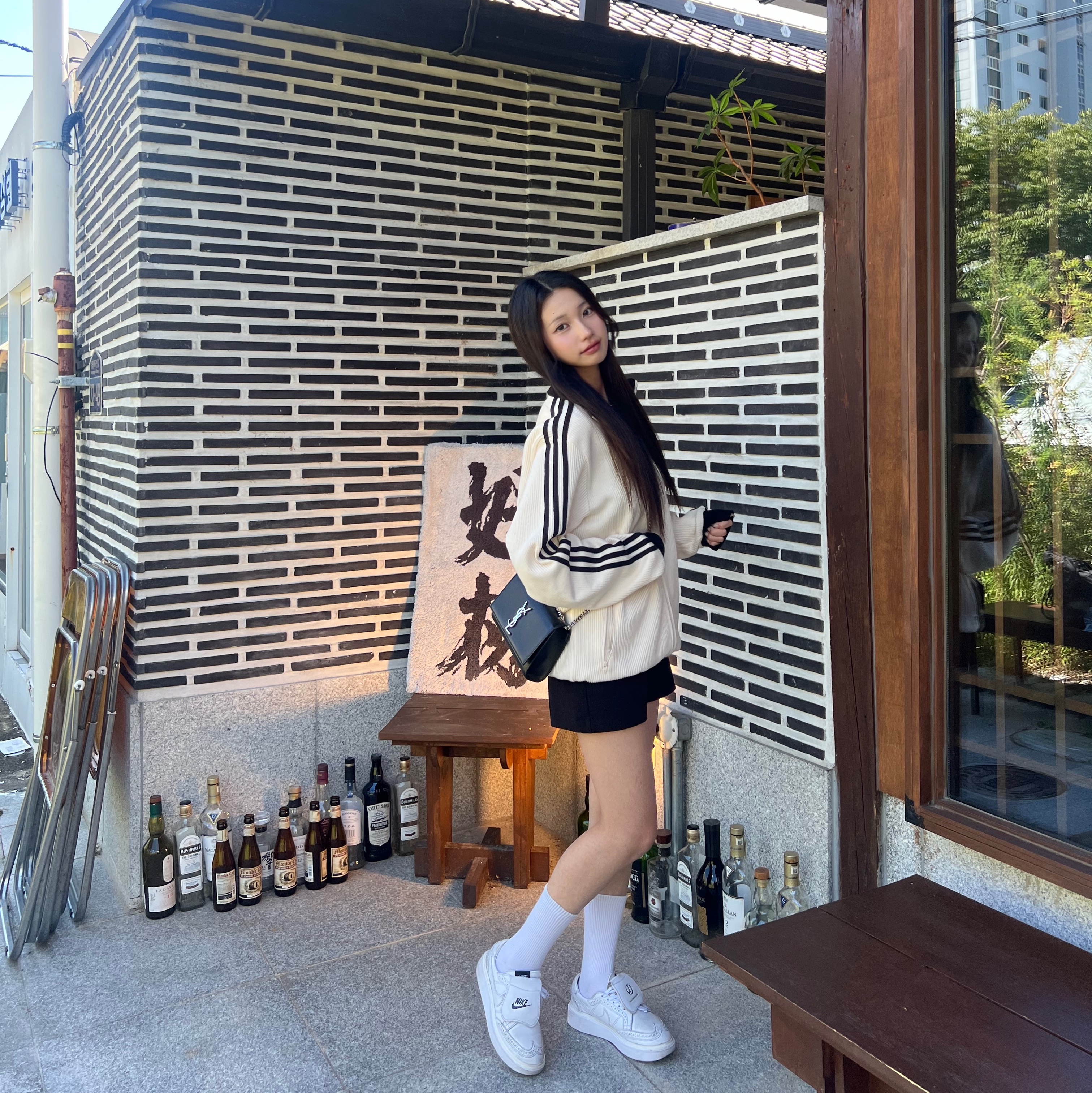 Adidas Adicolor Classic Waffle Beckenbauer Track Jacket Wonder White - KR Sizing, Nike x Peaceminusone Kwondo1 White 착용 스타일 - 5
