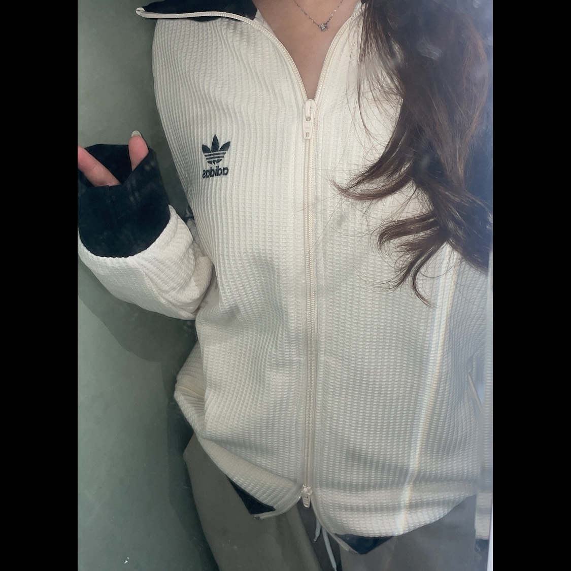 Adidas Waffle Beckenbauer Track Top Wonder White - KR Sizing 착용 스타일 - 3