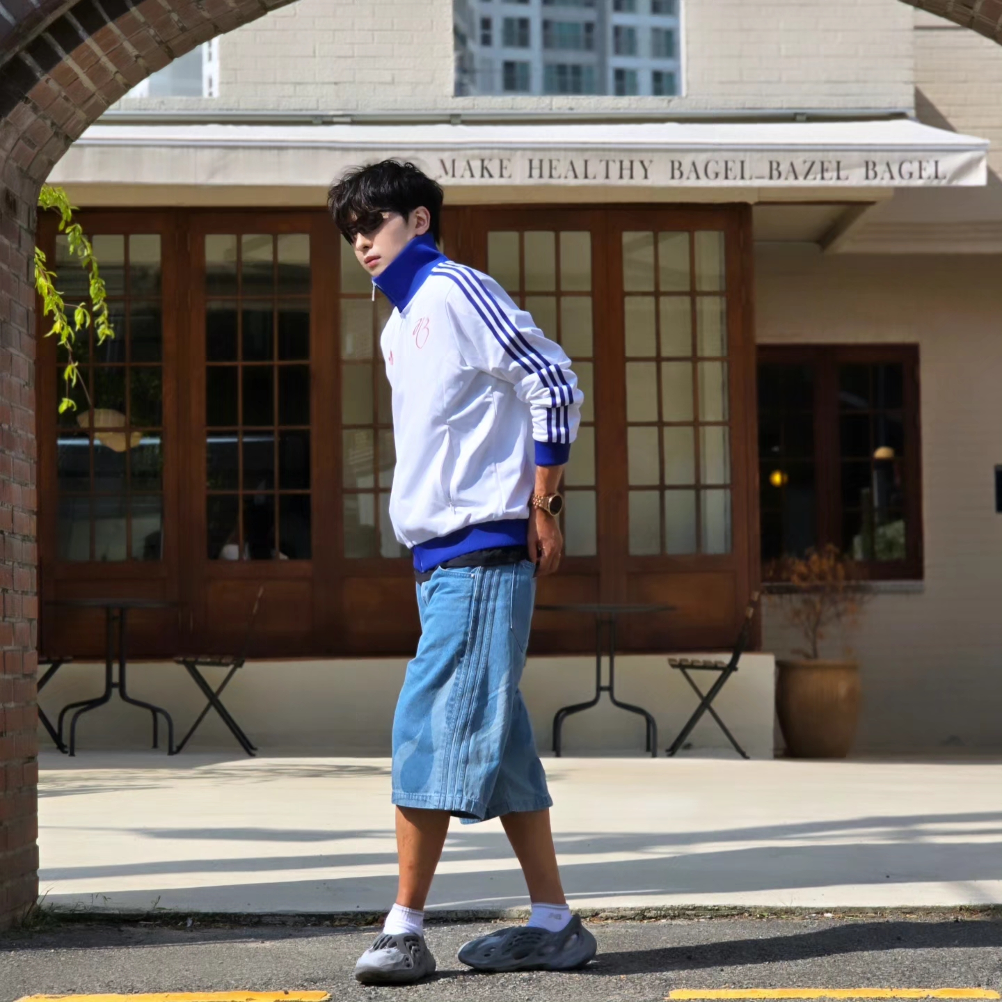 Adidas Jude Bellingham Sports Jacket White - US Sizing, Adidas Jude Bellingham Sports Jacket White - KR Sizing 착용 스타일 - 5