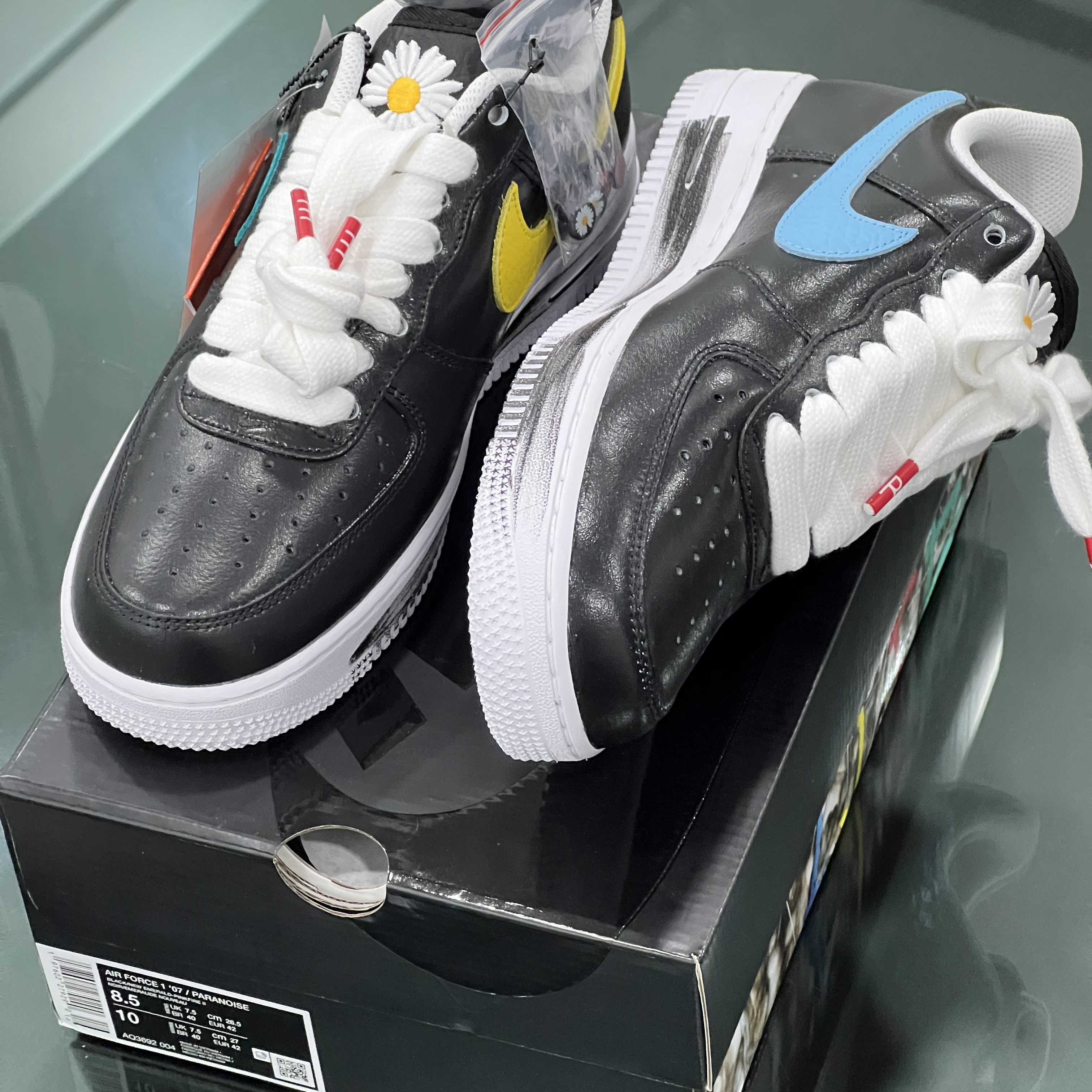 Nike x Peaceminusone Air Force 1 Low Para-Noise 3.0 Black and Multicolor 착용 스타일 - 6