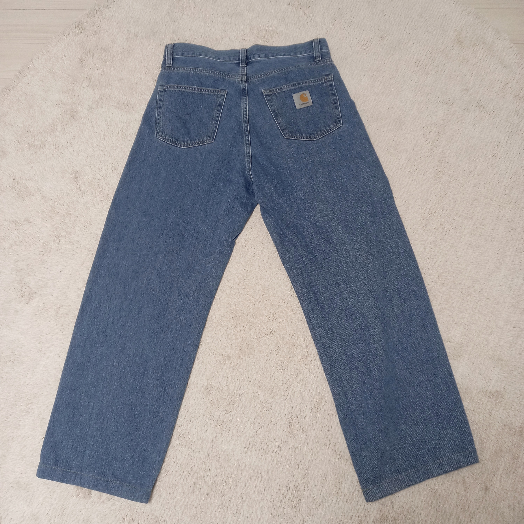 Carhartt WIP Landon Pant Blue Heavy Stone Wash 착용 스타일 - 3