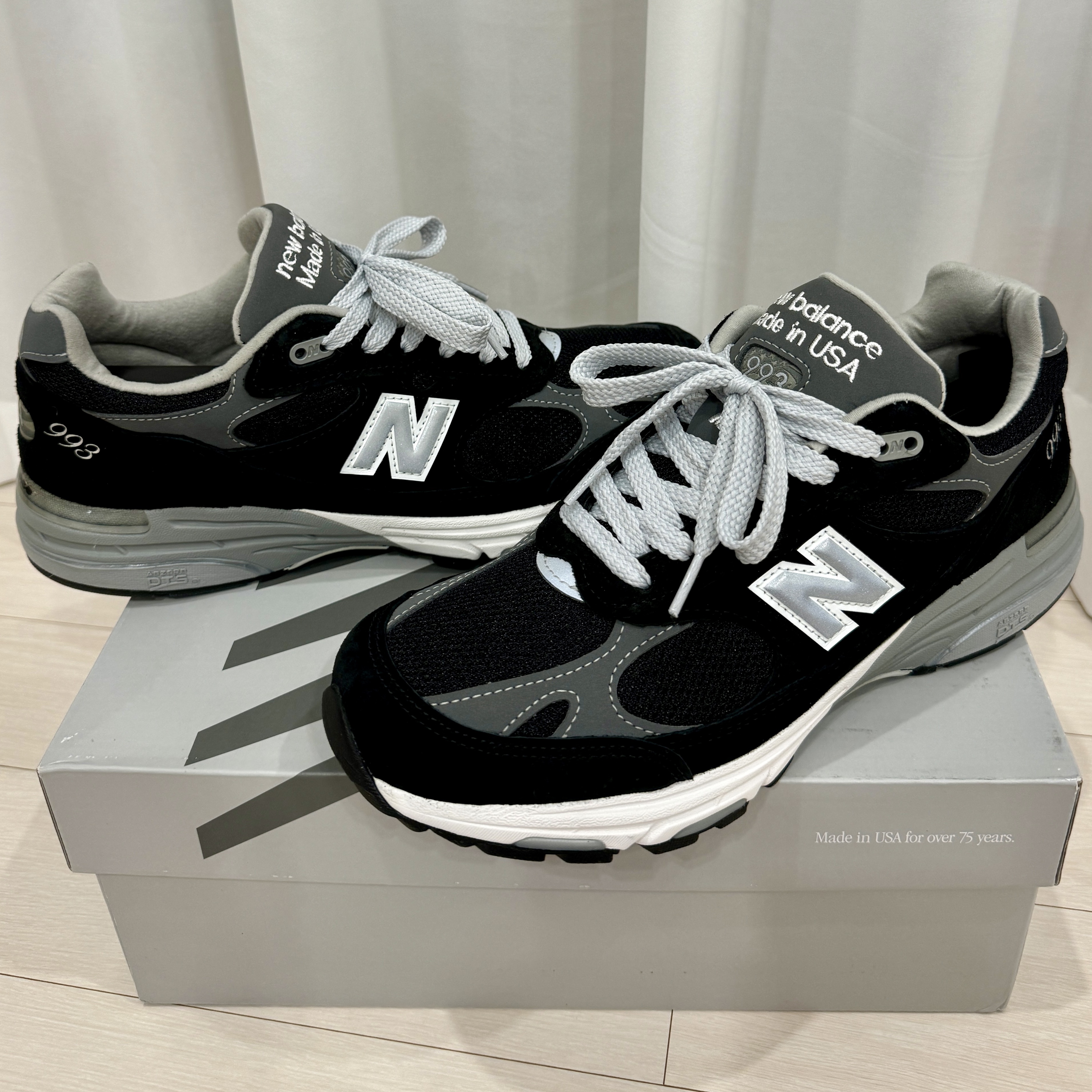 New Balance 993 Made in USA Black - D Standard 착용 스타일
