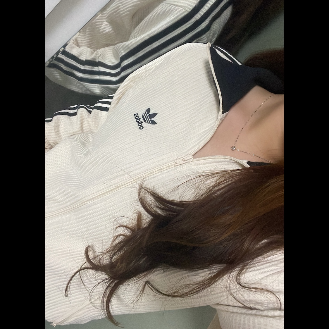 Adidas Waffle Beckenbauer Track Top Wonder White - KR Sizing 착용 스타일 - 1