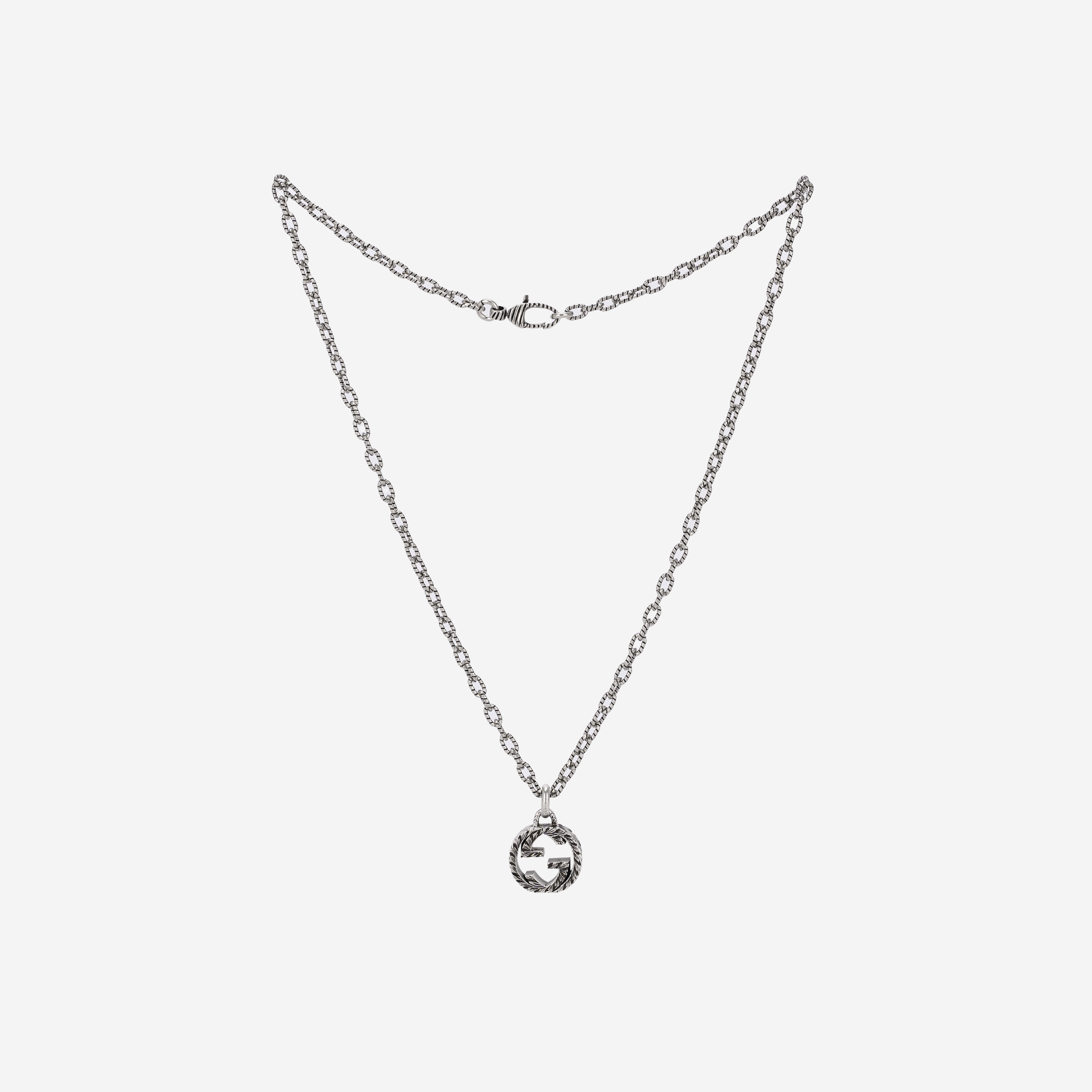 Gucci Interlocking G Pendant Necklace Silver