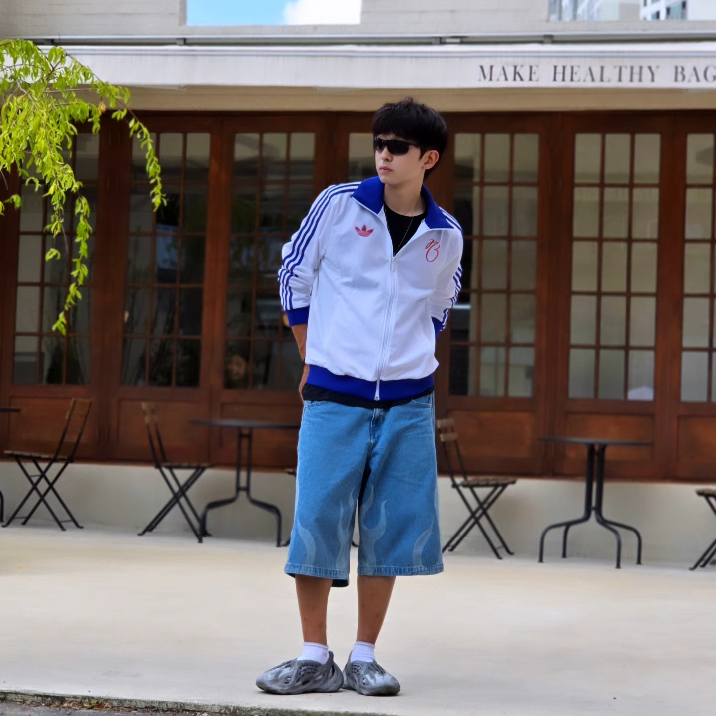 Adidas Jude Bellingham Sports Jacket White - US Sizing, Adidas Jude Bellingham Sports Jacket White - KR Sizing 착용 스타일 - 9