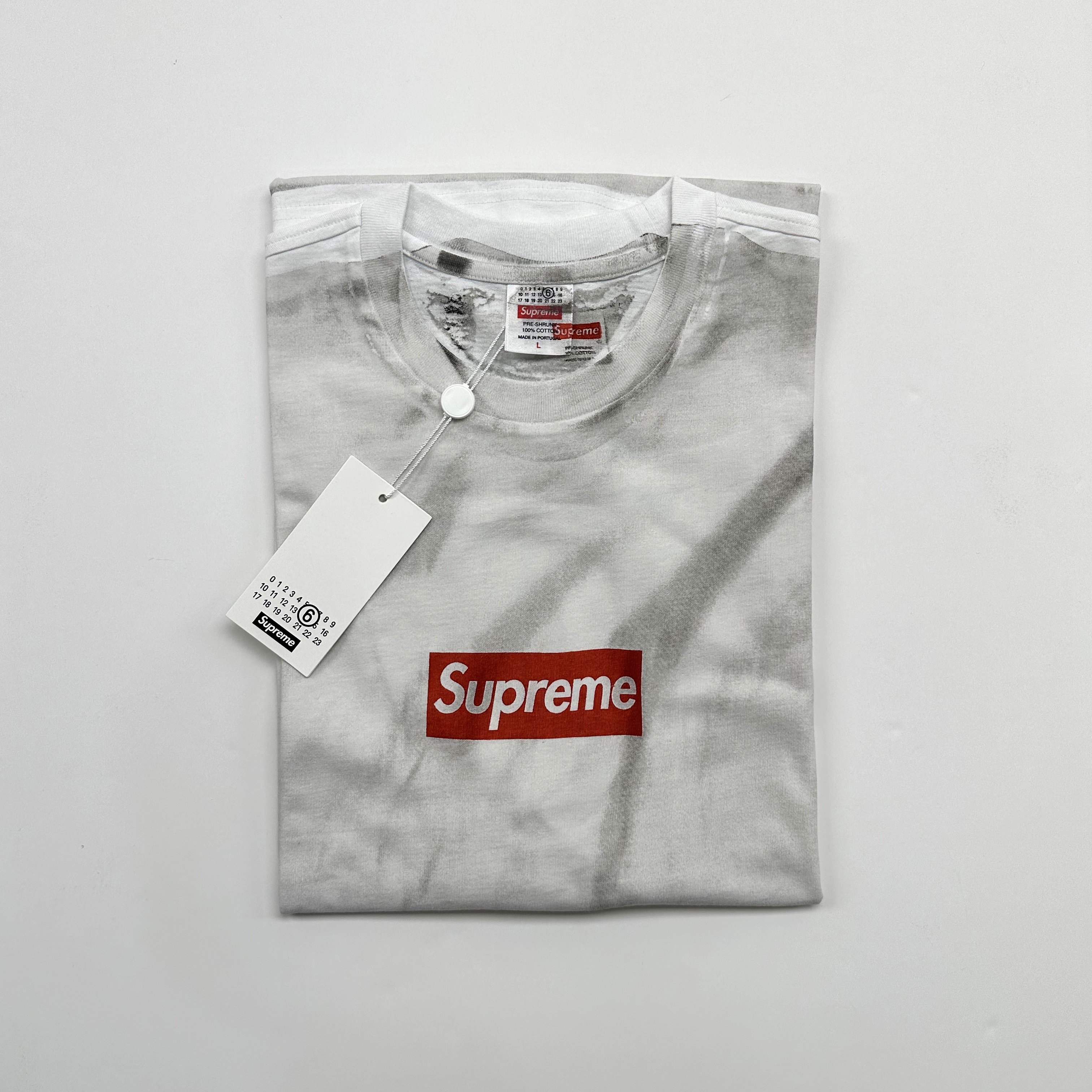 Supreme x MM6 Maison Margiela Box Logo T-Shirt White - 24SS 착용 스타일 - 1