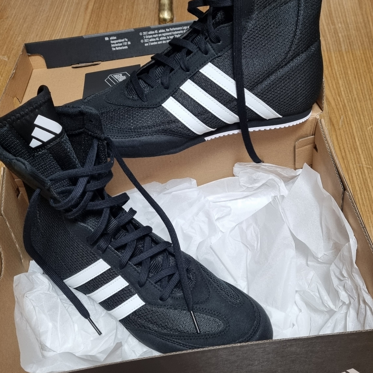 Adidas Box Hog 2.0 Boots Core Black Cloud White 착용 스타일 - 2