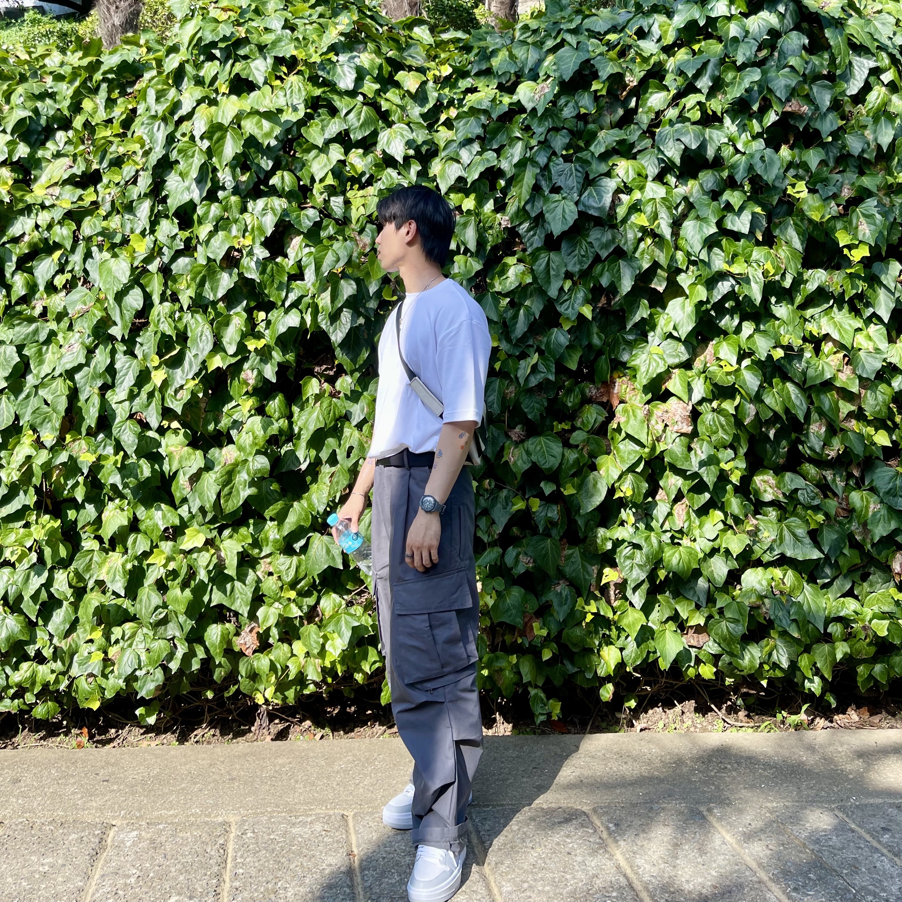 (W) Jordan 1 Elevate Low White and Wolf Grey, Swatch x Omega Bioceramic MoonSwatch Mission To Mercury 착용 스타일 - 1