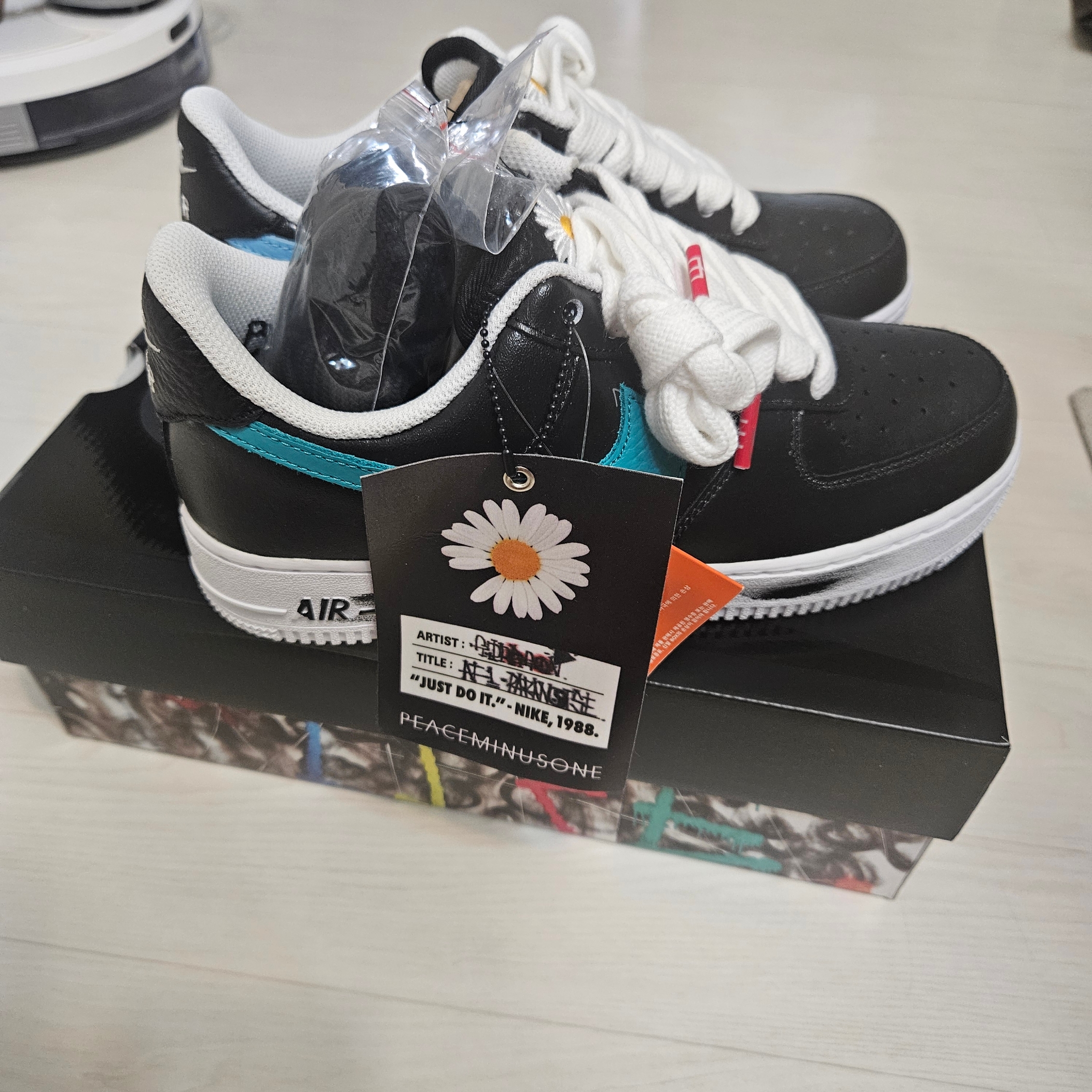 Nike x Peaceminusone Air Force 1 Low Para-Noise 3.0 Black and Multicolor 착용 스타일 - 1