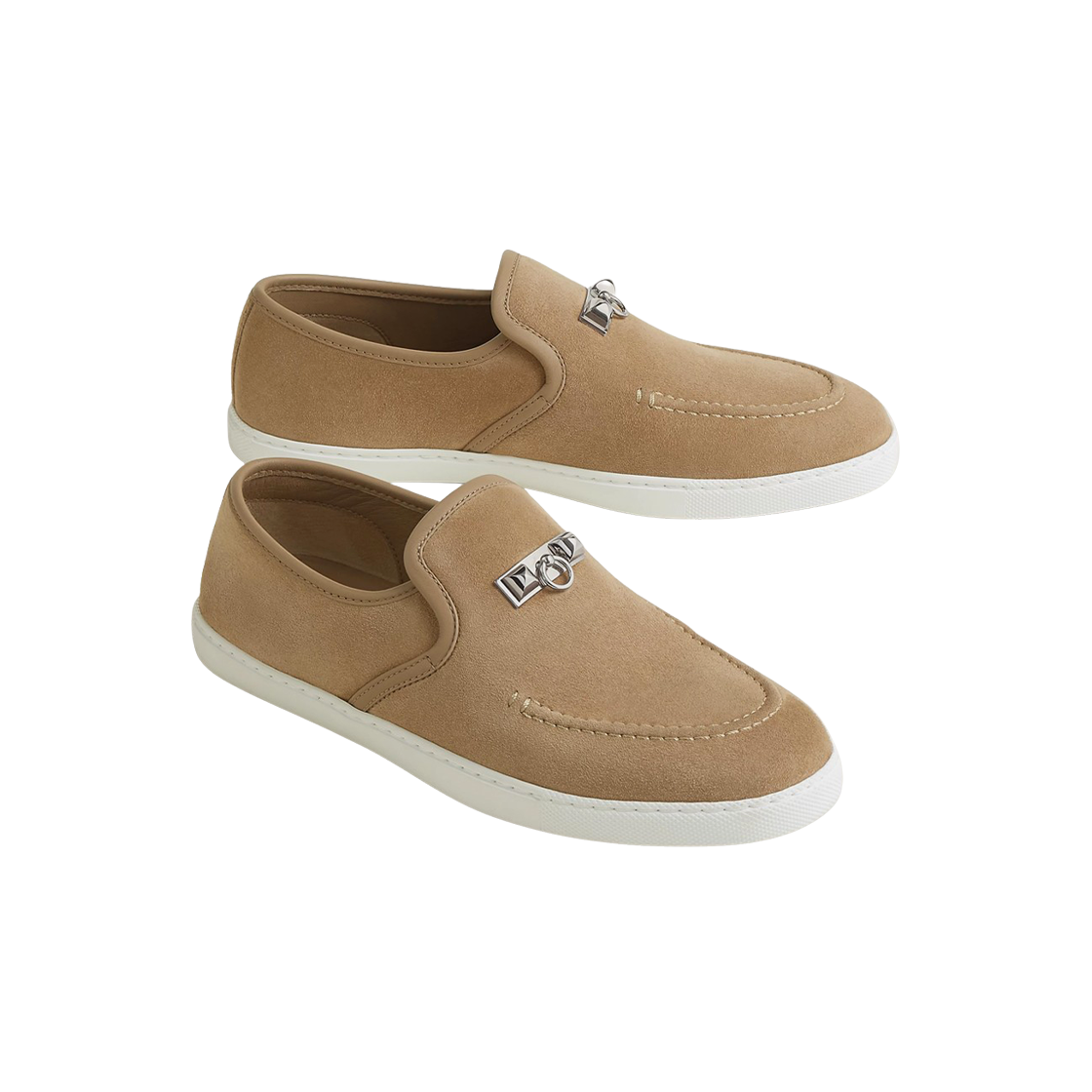 (W) 에르메스 주르 로퍼 스웨이드 고트스킨 나파 & 베쥬 사블르((W) Hermes Jour Loafer Suede Goatskin Nappa & Beige Sable) - 2