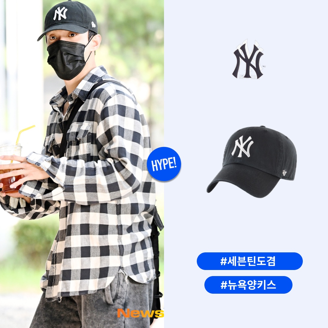 47 Brand New York Yankees BW Clean Up Black 착용 스타일 - 1