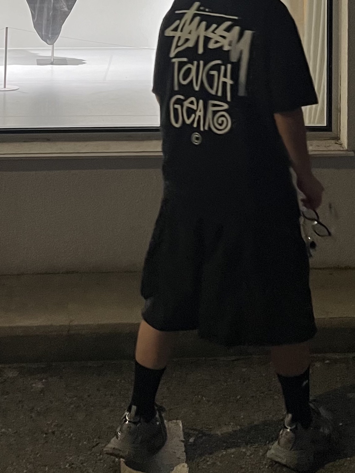 Balenciaga 3XL Sneakers Grey Black, Stussy Tough Gear T-Shirt Black 착용 스타일 - 1