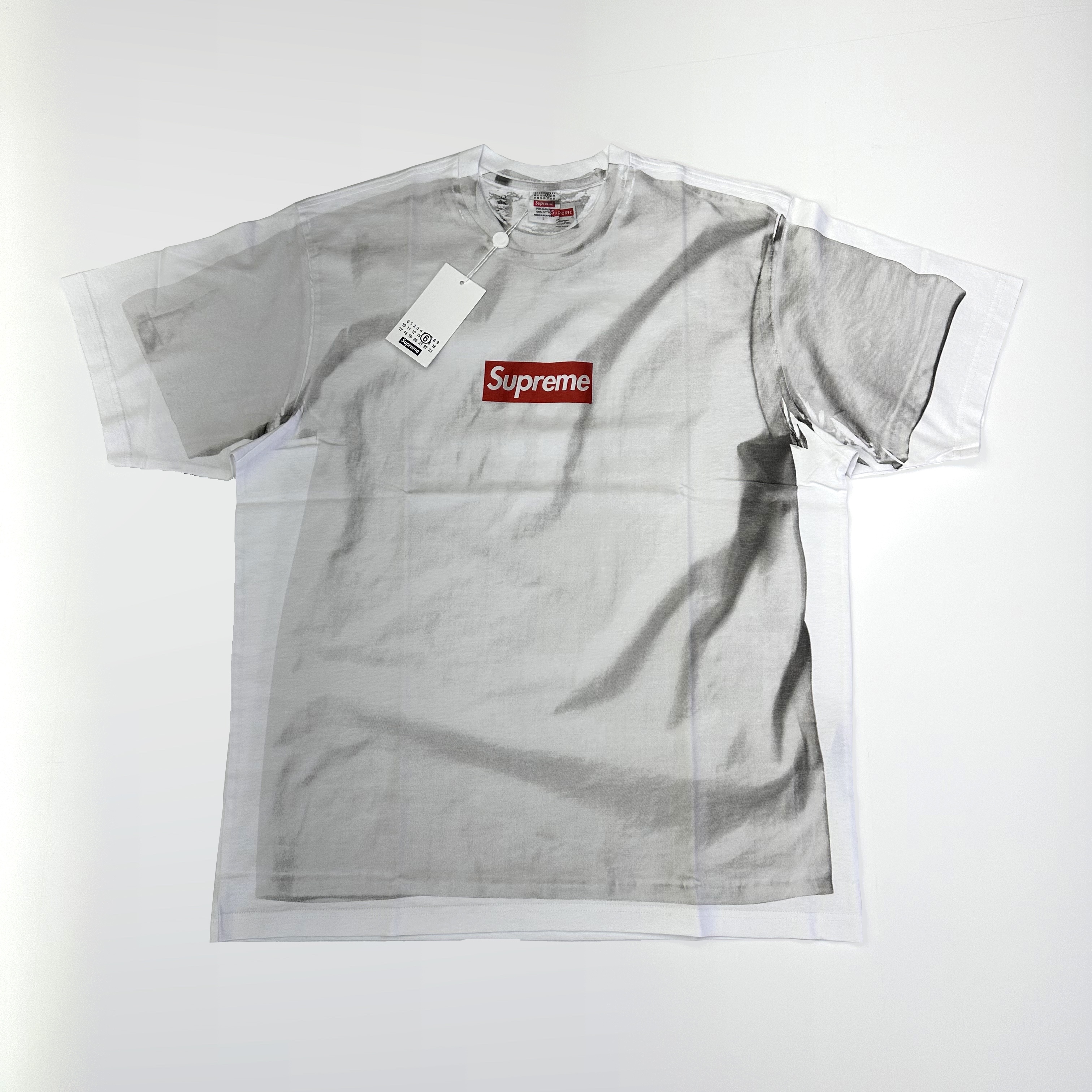 Supreme x MM6 Maison Margiela Box Logo T-Shirt White - 24SS 착용 스타일 - 5