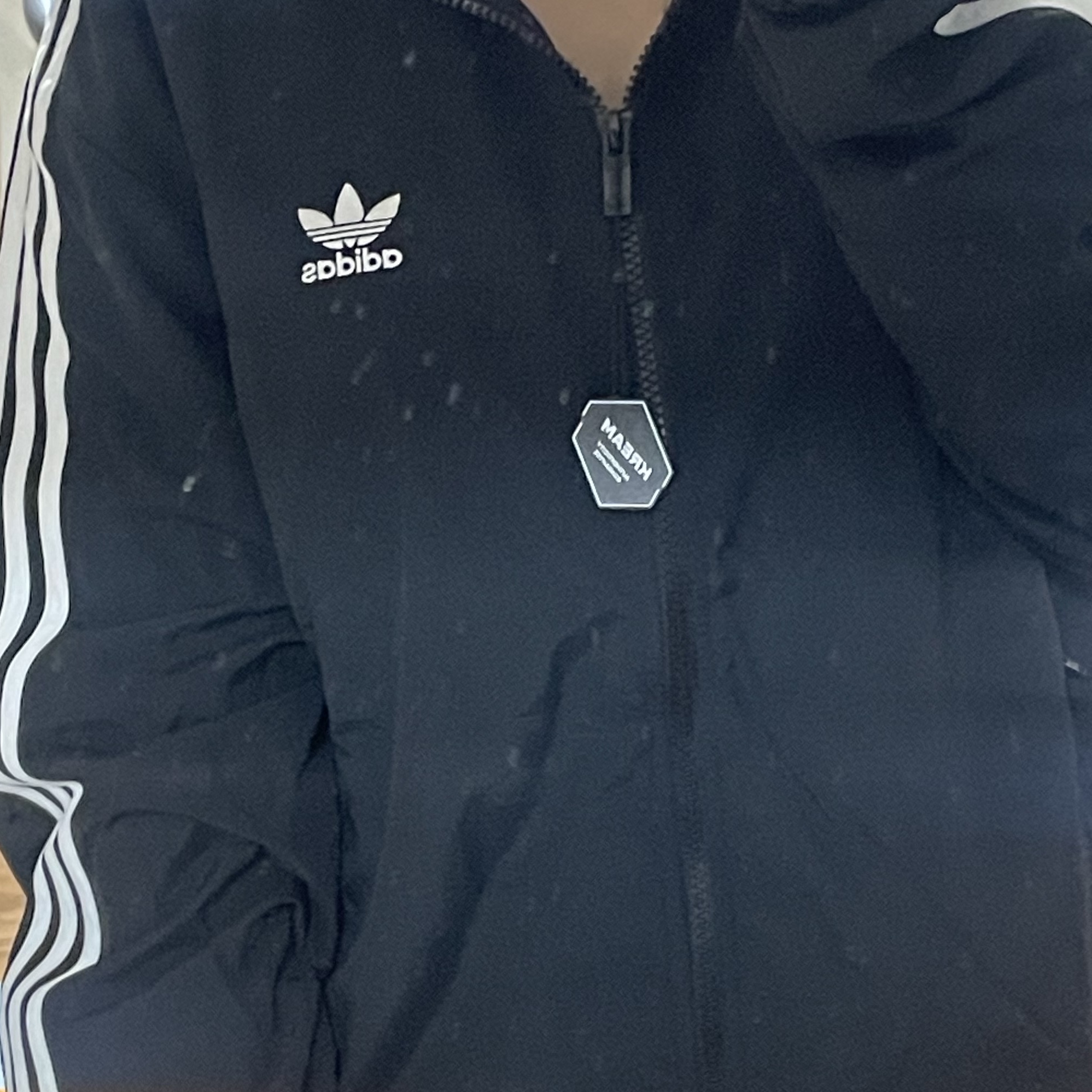Adidas Adicolor Woven Firebird Track Top Black  - KR Sizing 착용 스타일