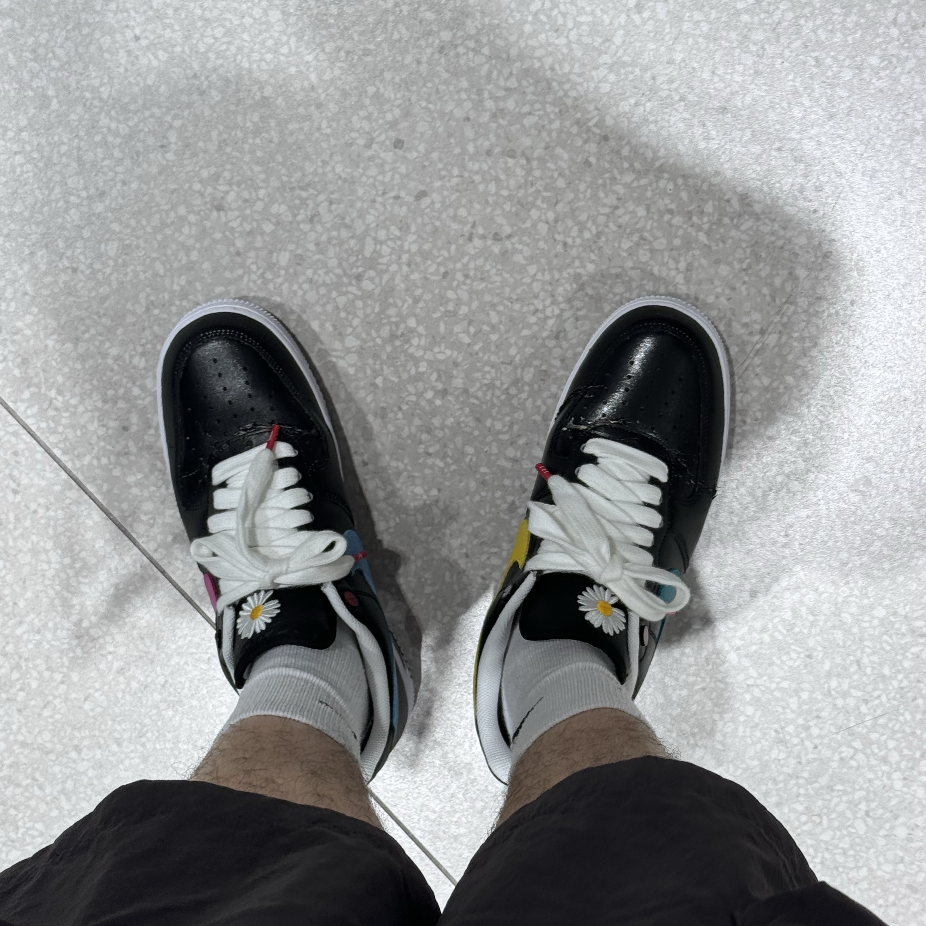Nike x Peaceminusone Air Force 1 Low Para-Noise 3.0 Black and Multicolor 착용 스타일