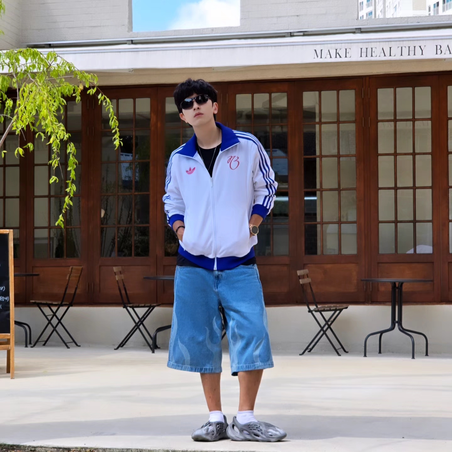 Adidas Jude Bellingham Sports Jacket White - US Sizing, Adidas Jude Bellingham Sports Jacket White - KR Sizing 착용 스타일 - 7