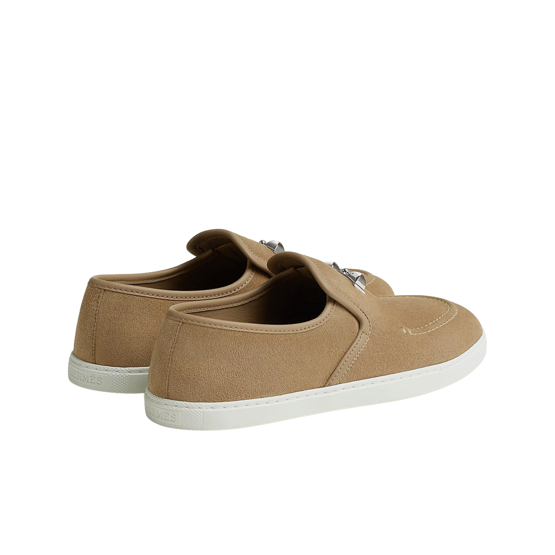 (W) 에르메스 주르 로퍼 스웨이드 고트스킨 나파 & 베쥬 사블르((W) Hermes Jour Loafer Suede Goatskin Nappa & Beige Sable) - 3