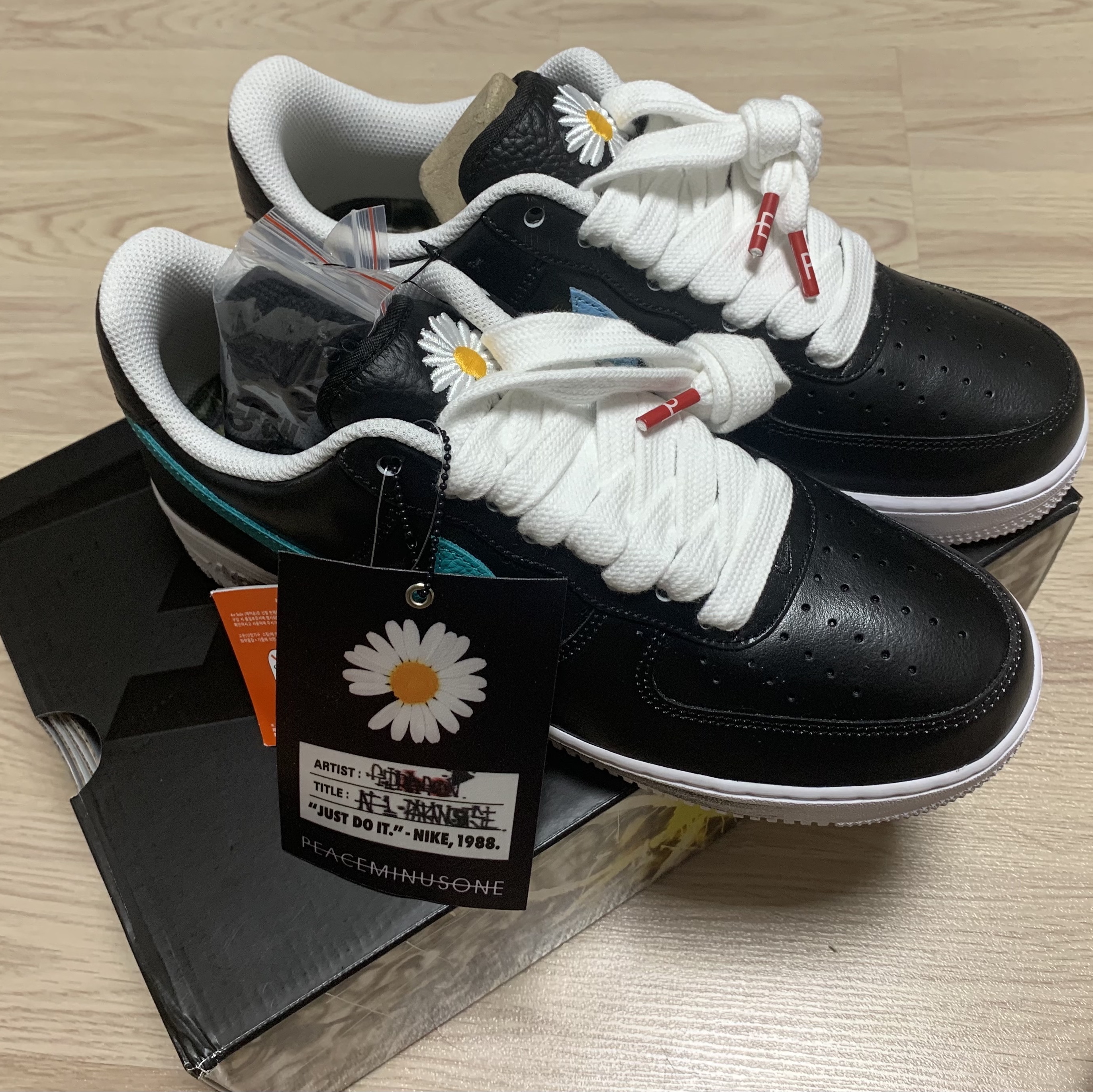 Nike x Peaceminusone Air Force 1 Low Para-Noise 3.0 Black and Multicolor 착용 스타일 - 1