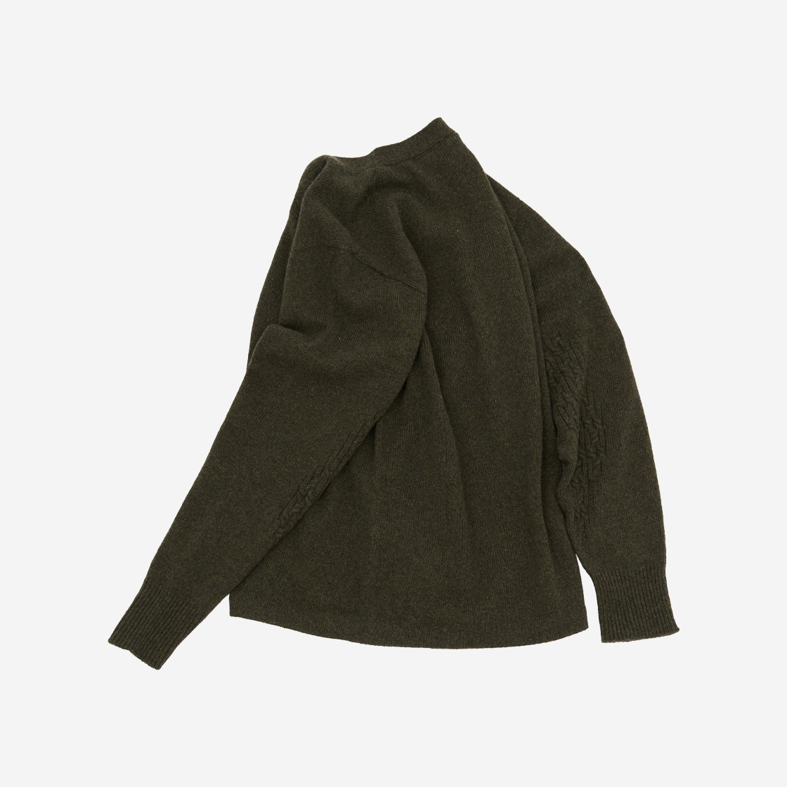 자고류 홀가먼트 헨리넥 니트 헌터 그린(Jagoryu Wholegarment Henley Neck Knit Hunter Green) - 2