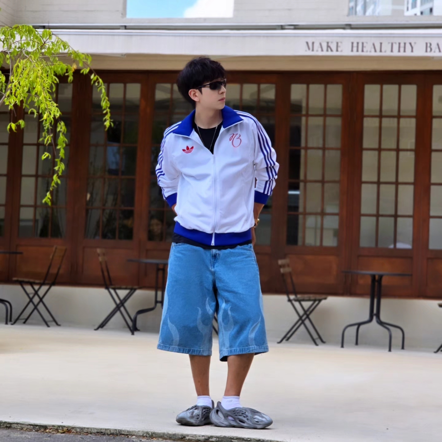 Adidas Jude Bellingham Sports Jacket White - US Sizing, Adidas Jude Bellingham Sports Jacket White - KR Sizing 착용 스타일 - 8