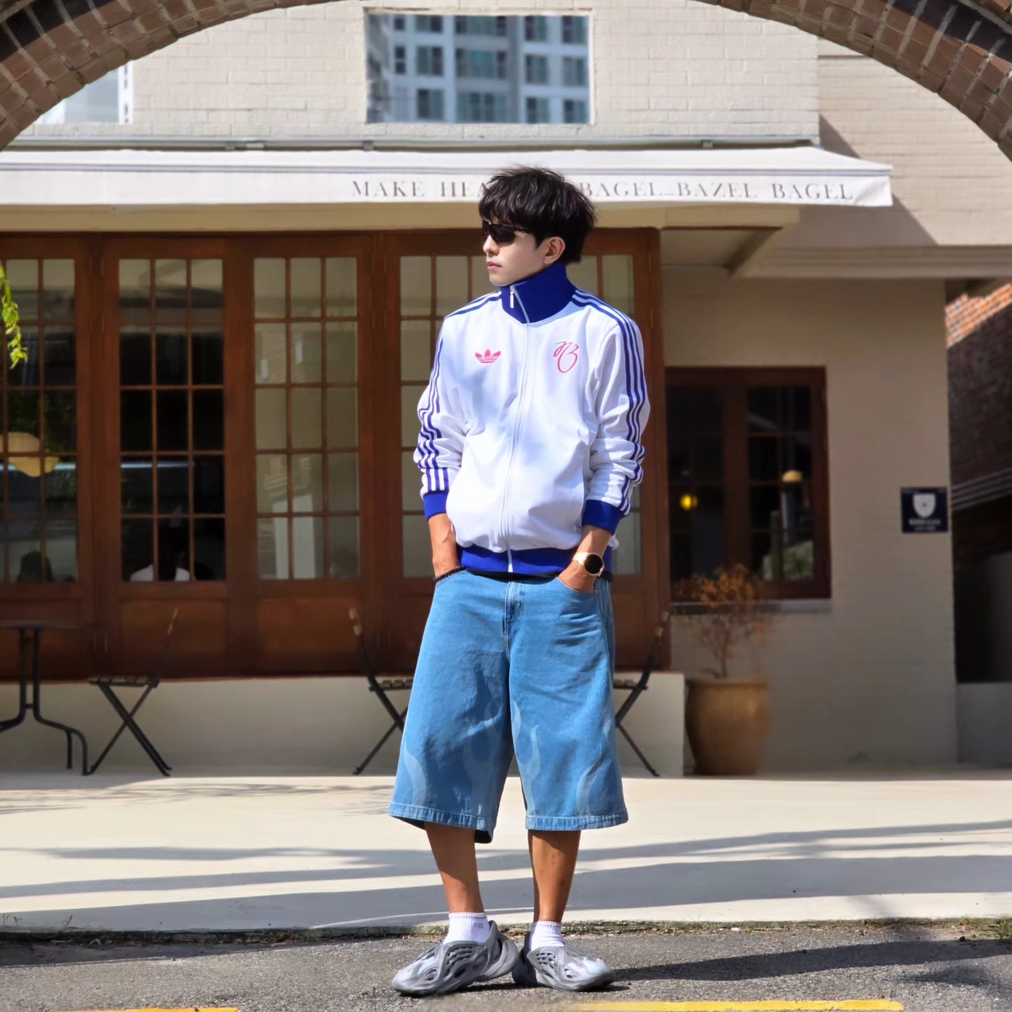 Adidas Jude Bellingham Sports Jacket White - US Sizing, Adidas Jude Bellingham Sports Jacket White - KR Sizing 착용 스타일 - 6