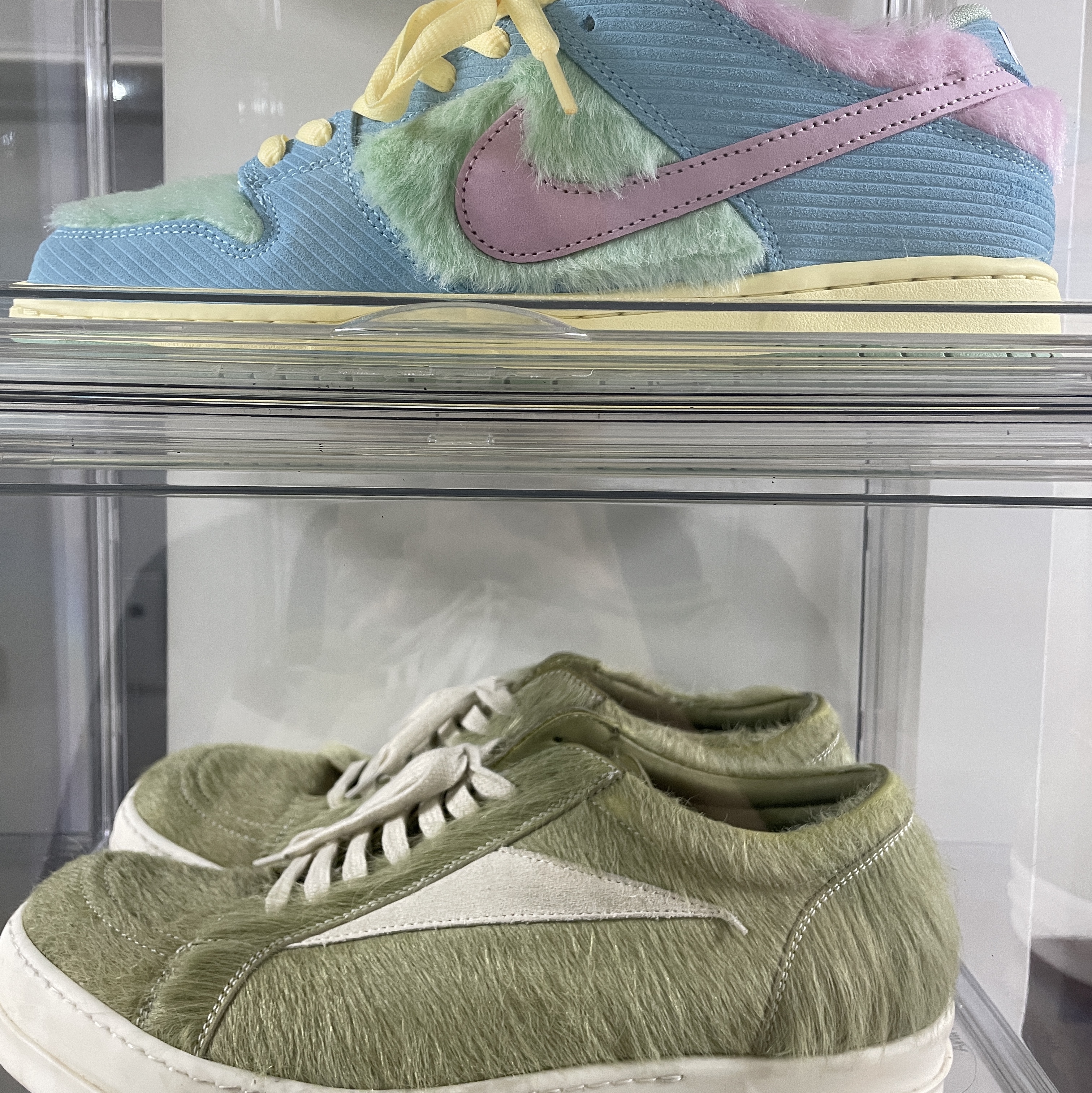 Nike x Verdy SB Dunk Low Pro Blue Gaze and Enamel Green, Rick Owens Drkshdw Porterville Vintage Low Dust Milk 착용 스타일