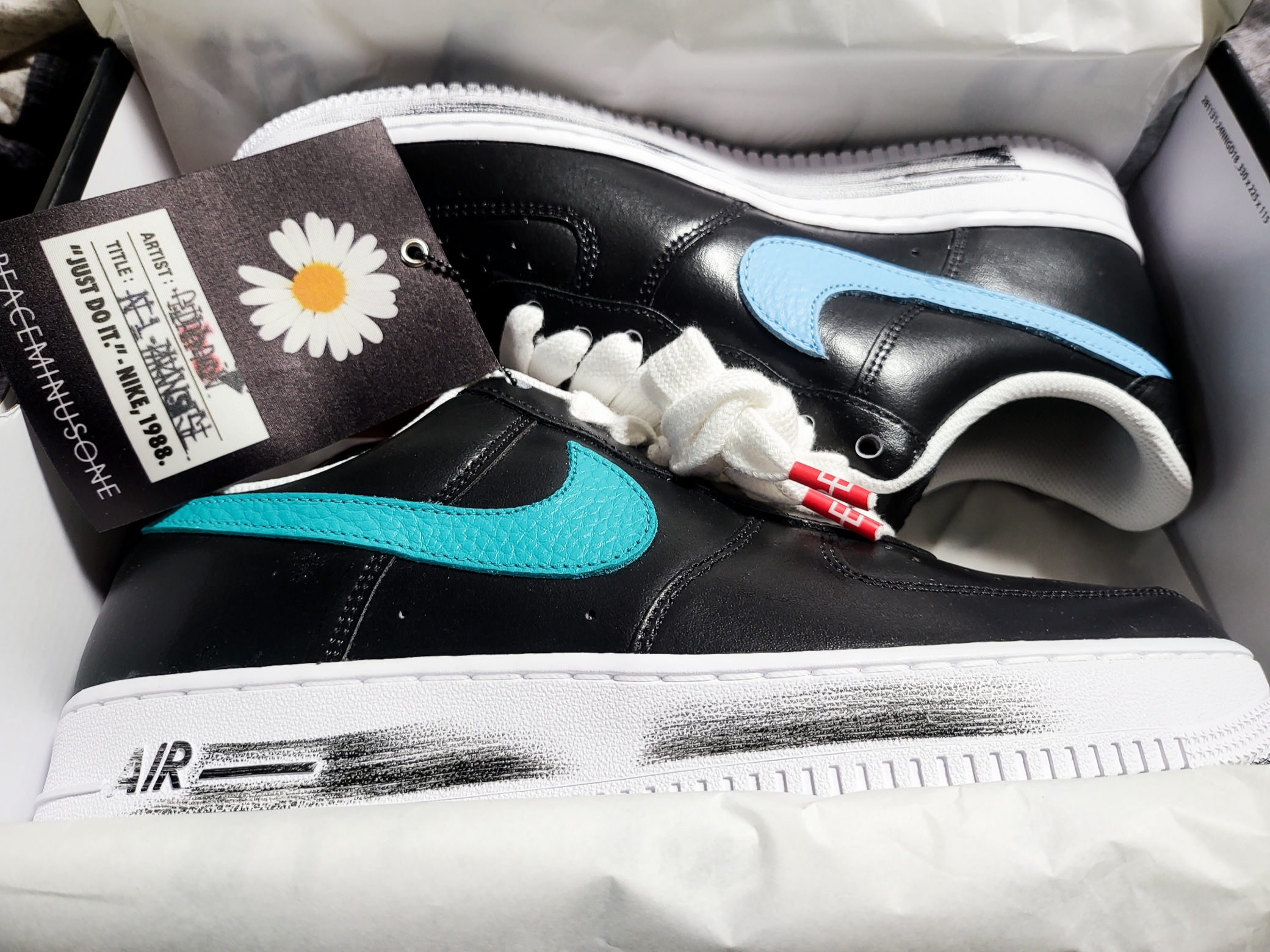 Nike x Peaceminusone Air Force 1 Low Para-Noise 3.0 Black and Multicolor 착용 스타일 - 2
