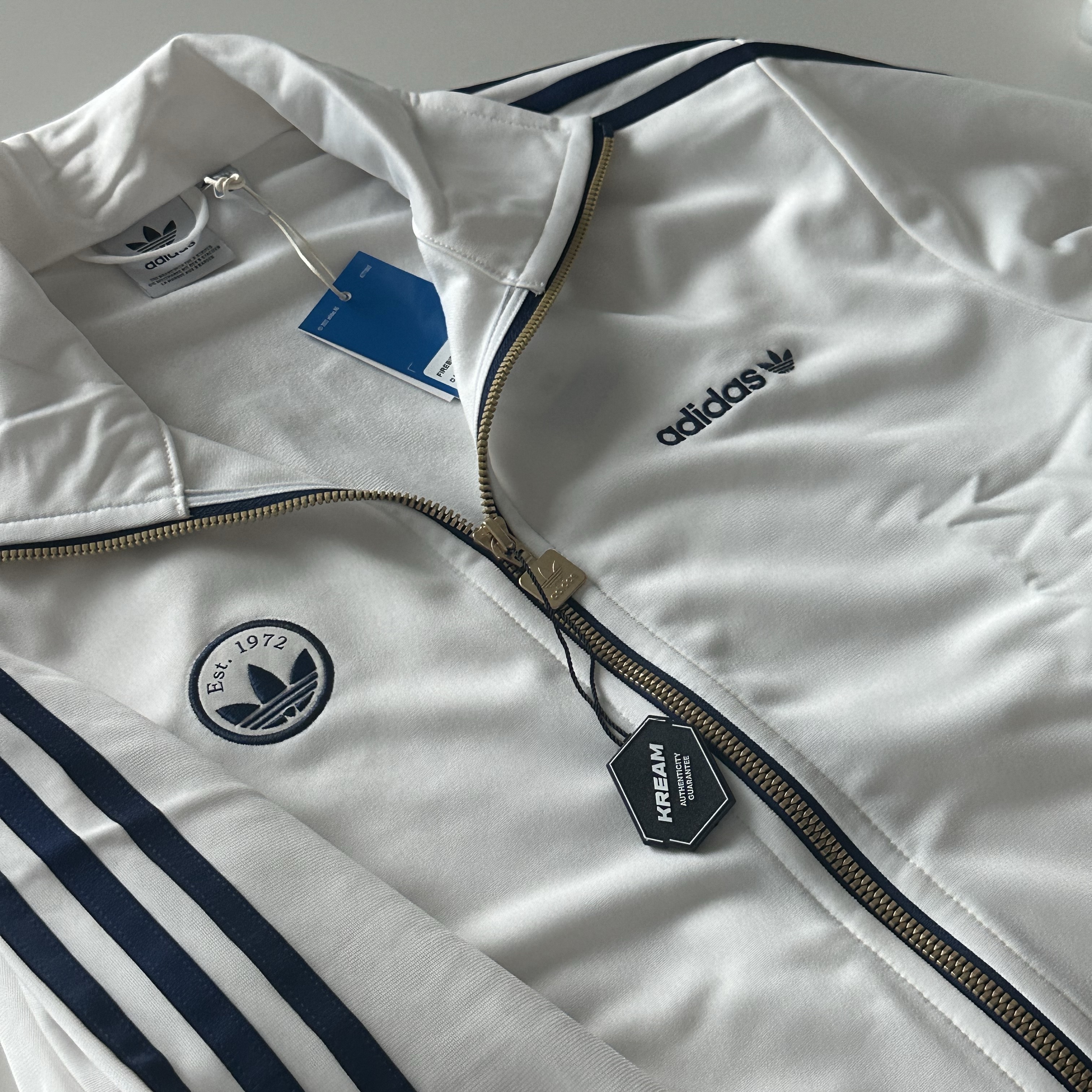 (W) Adidas Firebird Badge Track Top Cloud White - KR Sizing 착용 스타일