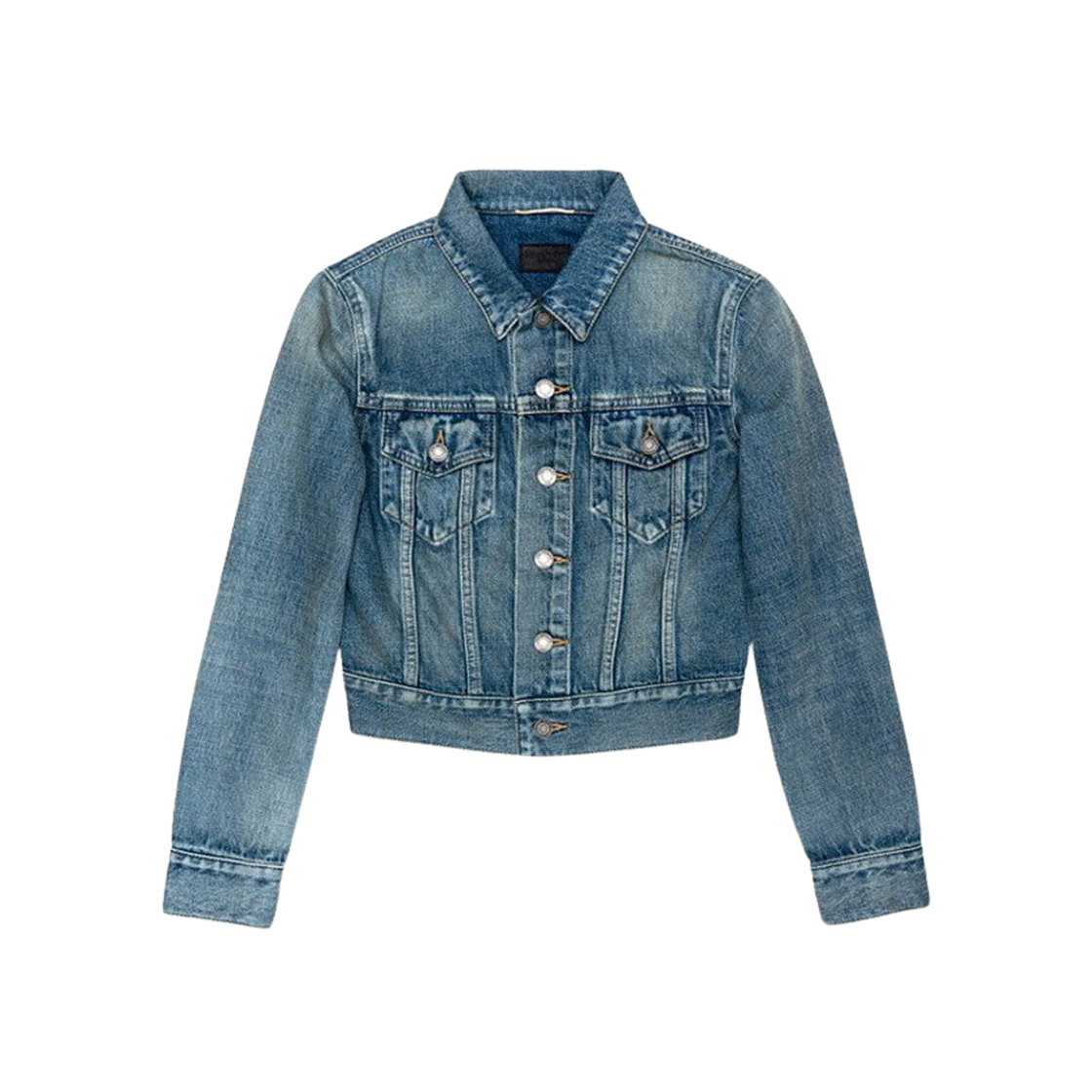 (W) Saint Laurent Fitted Denim Jacket Niagara Blue 상세 이미지 1