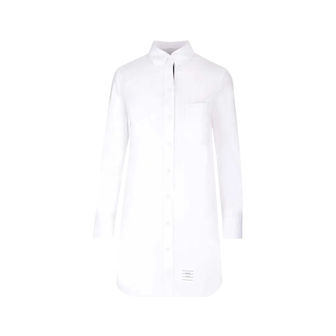 (W) Thom Browne Crinkled Cotton Shirtdress White 상세 이미지 1