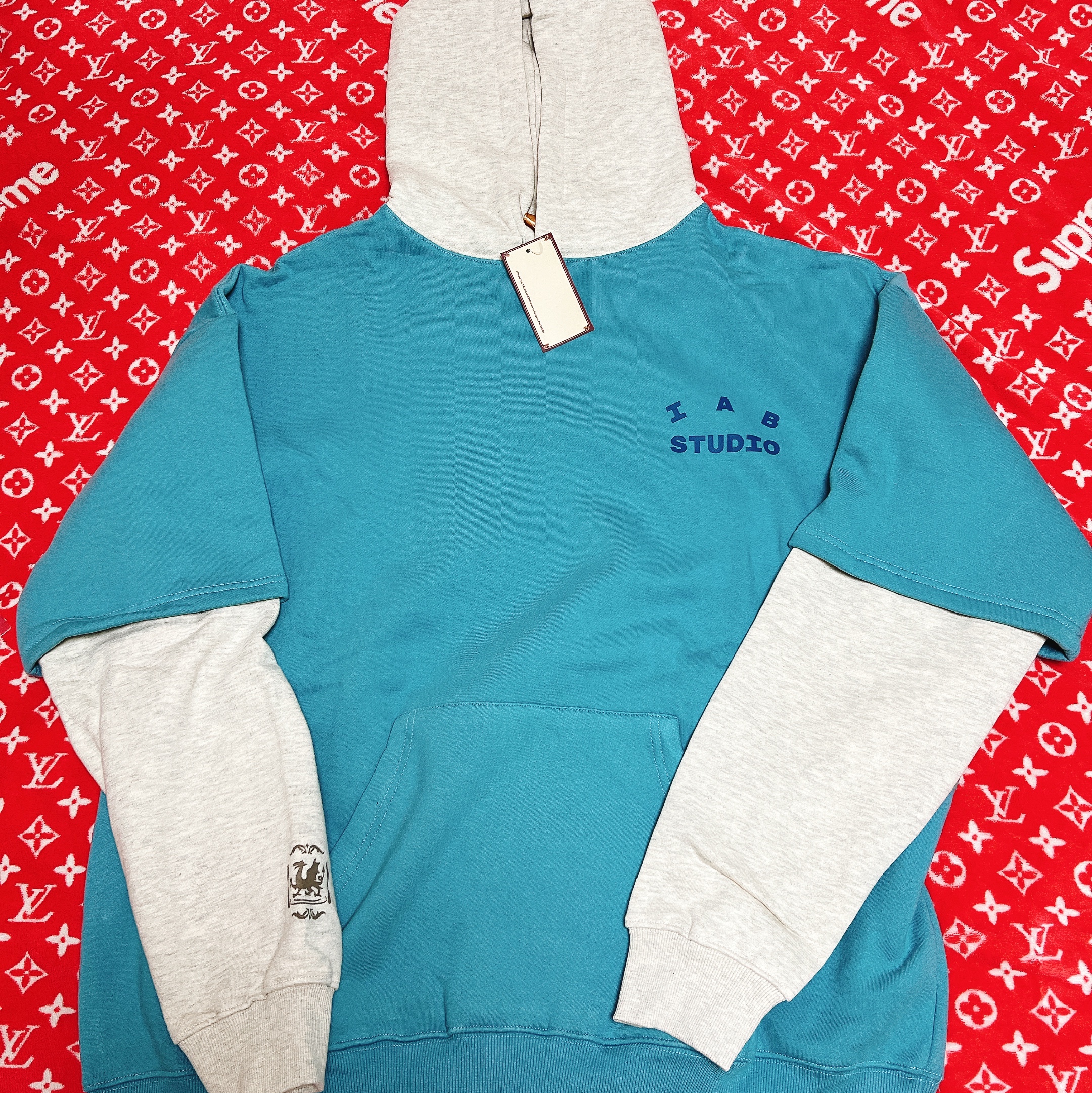 IAB Studio x Delicious in Dungeon Marcille Layerd Hoodie Blue 착용 스타일