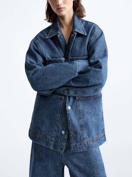 Zara x Studio Nicholson Denim Jacket Blue 착용 스타일
