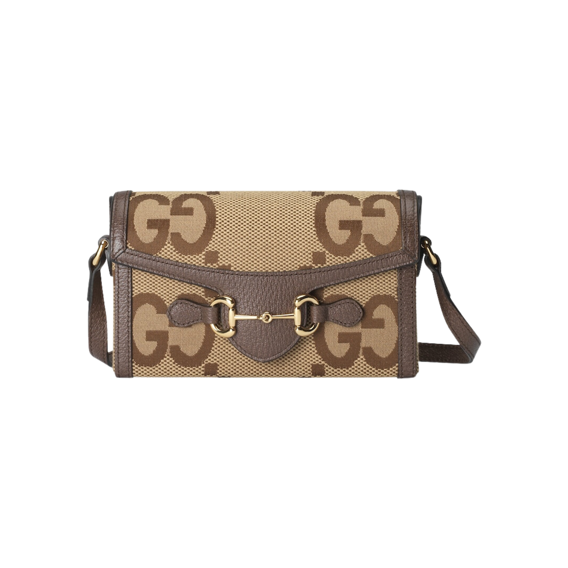 Gucci Horsebit 1955 Jumbo GG Mini Bag Camel Ebony Canvas 상세 이미지 1