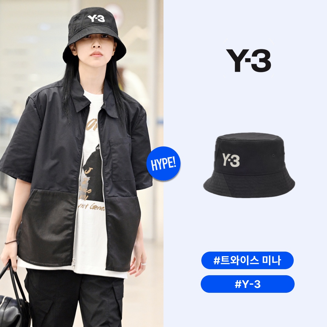 Y-3 Bucket Hat Black 착용 스타일 - 1