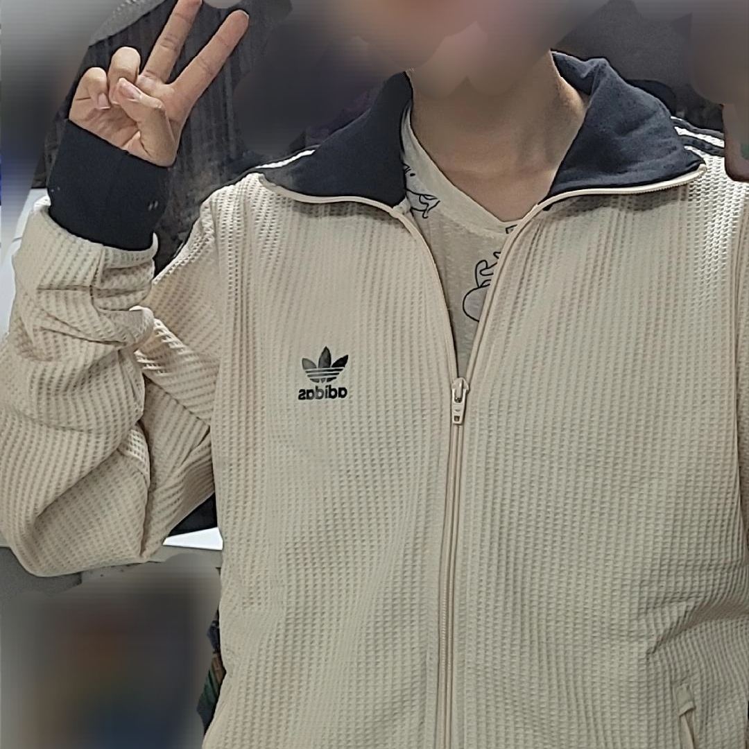 Adidas Waffle Beckenbauer Track Top Wonder White - KR Sizing 착용 스타일 - 2