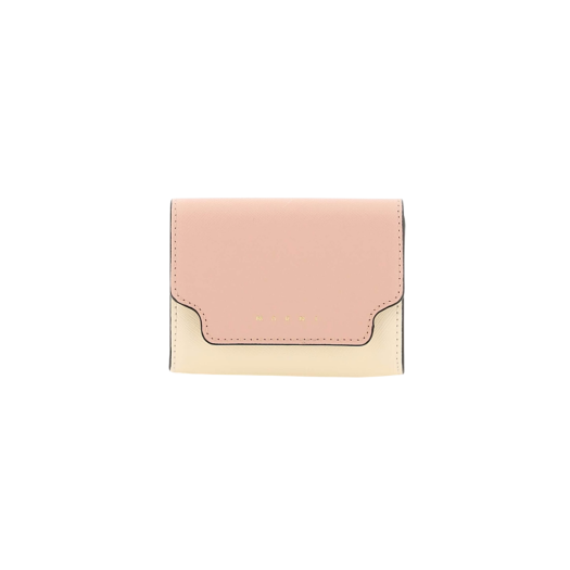 Marni Saffiano Leather Coin Case Camellia Talc