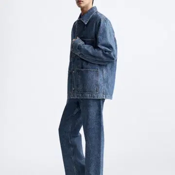 Zara x Studio Nicholson Denim Jacket Blue 착용 스타일
