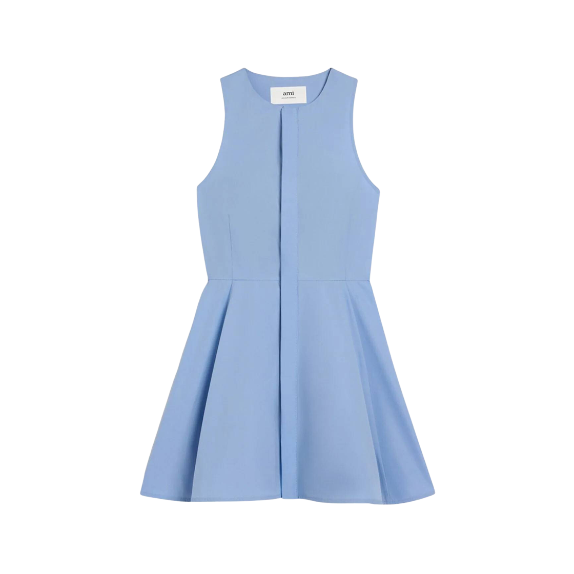 (W) AMI Short Dress with Hidden Tab Cashmere Blue 상세 이미지 1