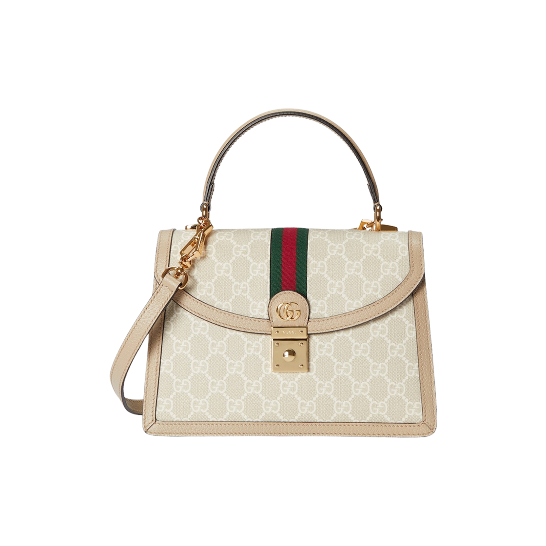 Gucci Ophidia Small Top Handle Bag Beige White Canvas 상세 이미지 1