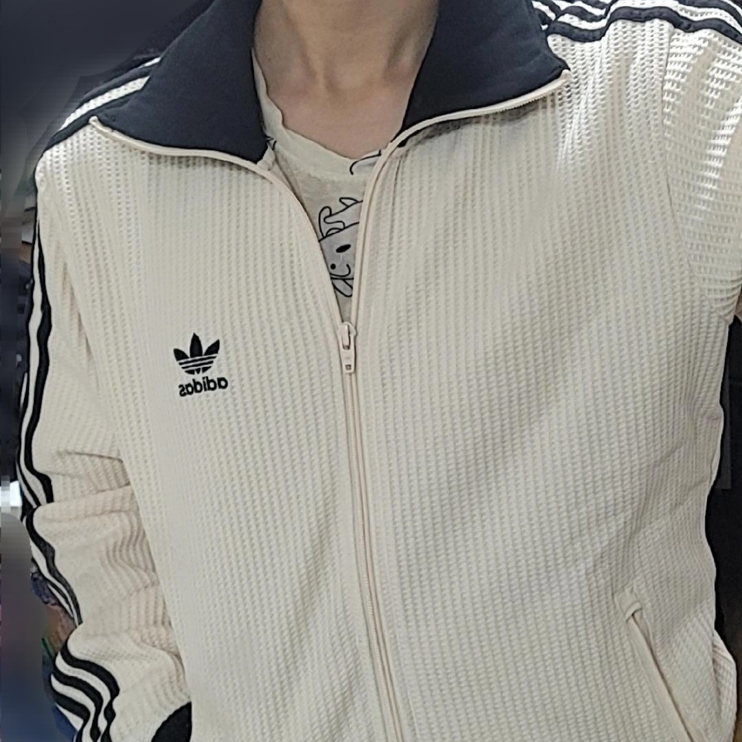 Adidas Waffle Beckenbauer Track Top Wonder White - KR Sizing 착용 스타일 - 3