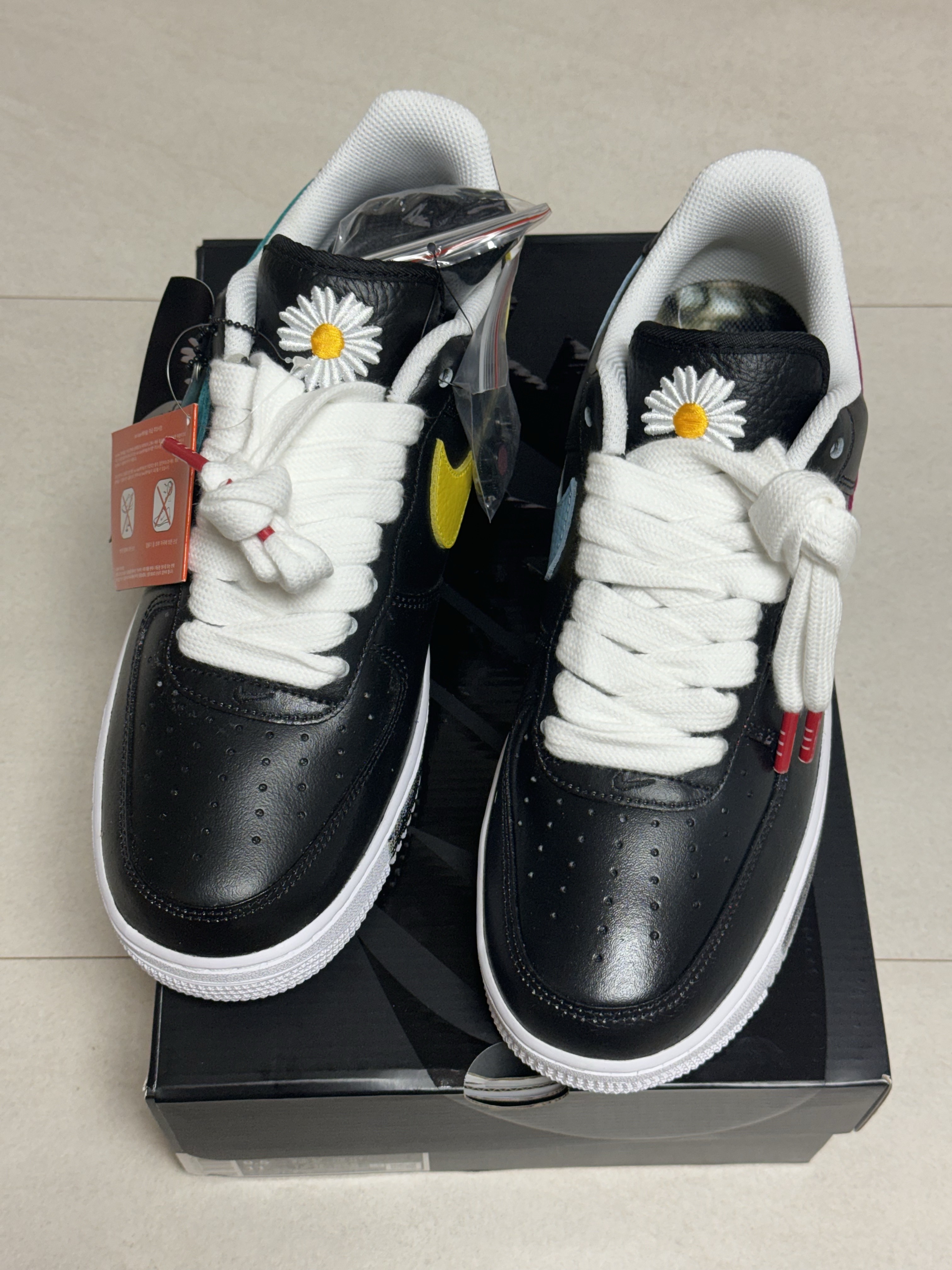 Nike x Peaceminusone Air Force 1 Low Para-Noise 3.0 Black and Multicolor 착용 스타일 - 1