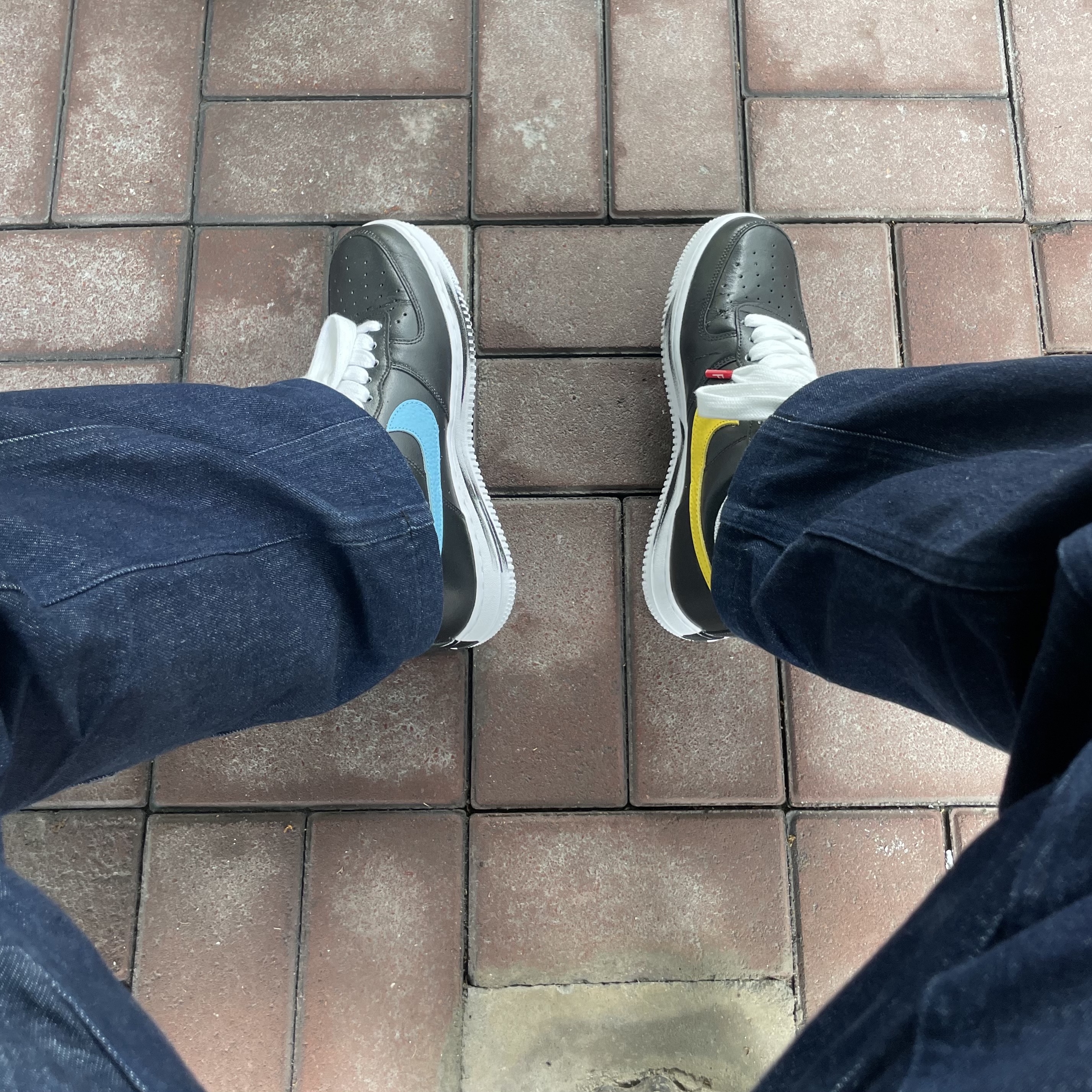 Nike x Peaceminusone Air Force 1 Low Para-Noise 3.0 Black and Multicolor 착용 스타일