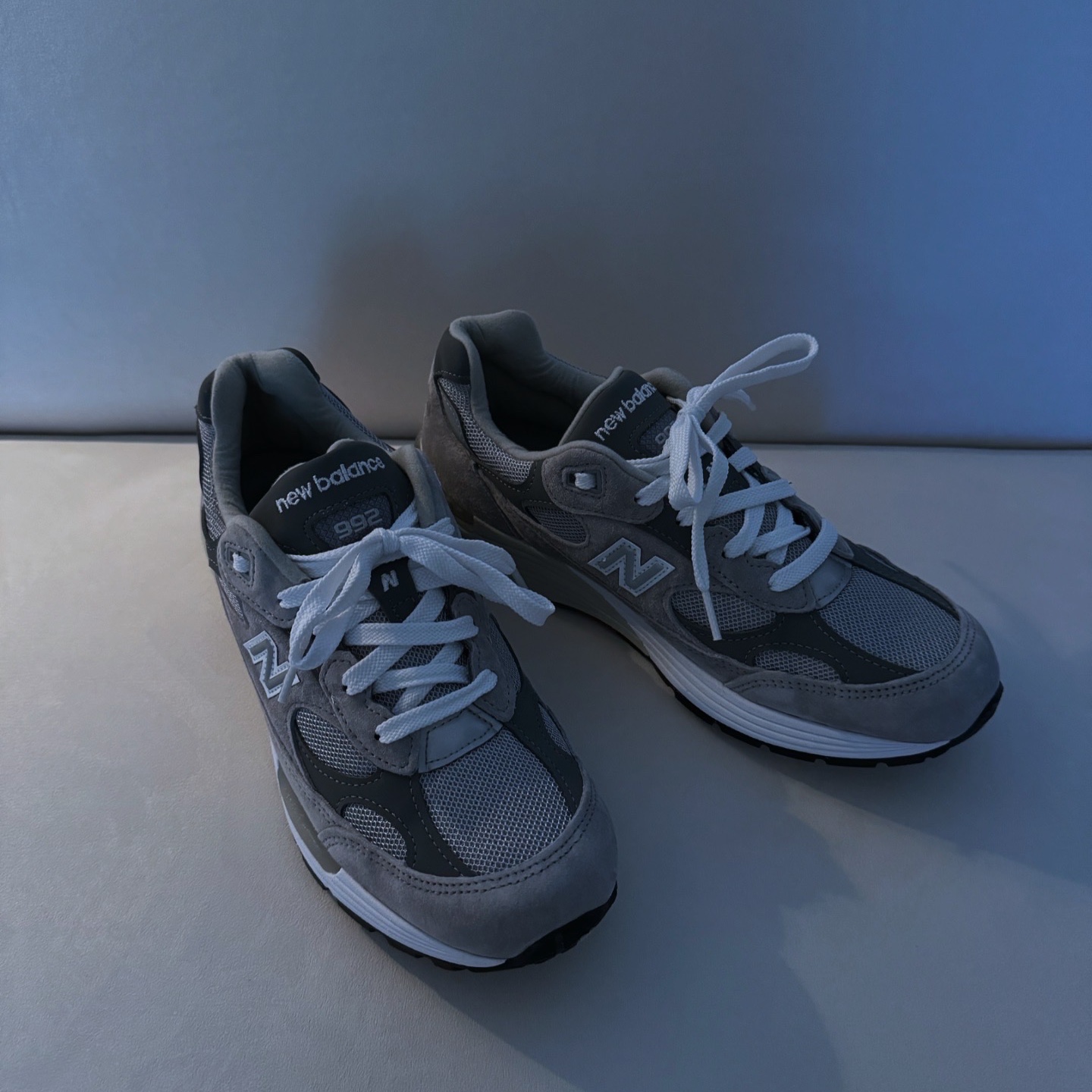 New Balance 992 Made in USA Grey - D Standard 착용 스타일 - 1