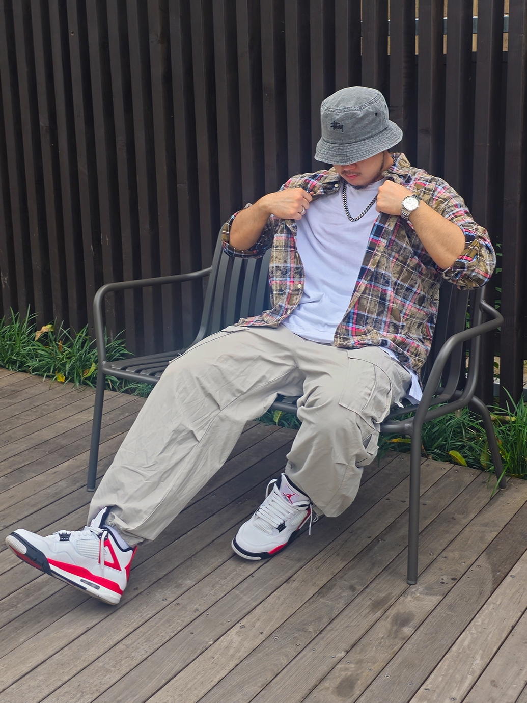 Jordan 4 Retro Red Cement 착용 스타일 - 2