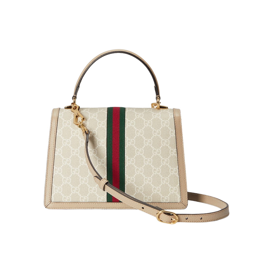 Gucci Ophidia Small Top Handle Bag Beige White Canvas 상세 이미지 3